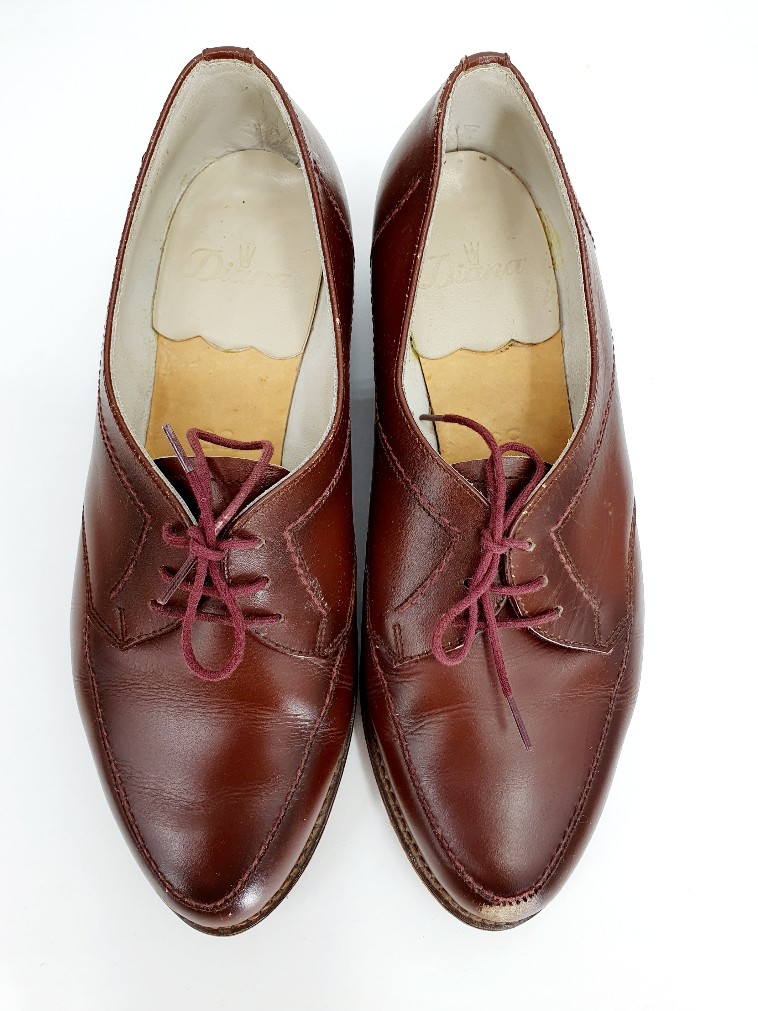 Diana, naisten vintage nauhakengät 1940-50-luvulta | Ruskea | Koko 35