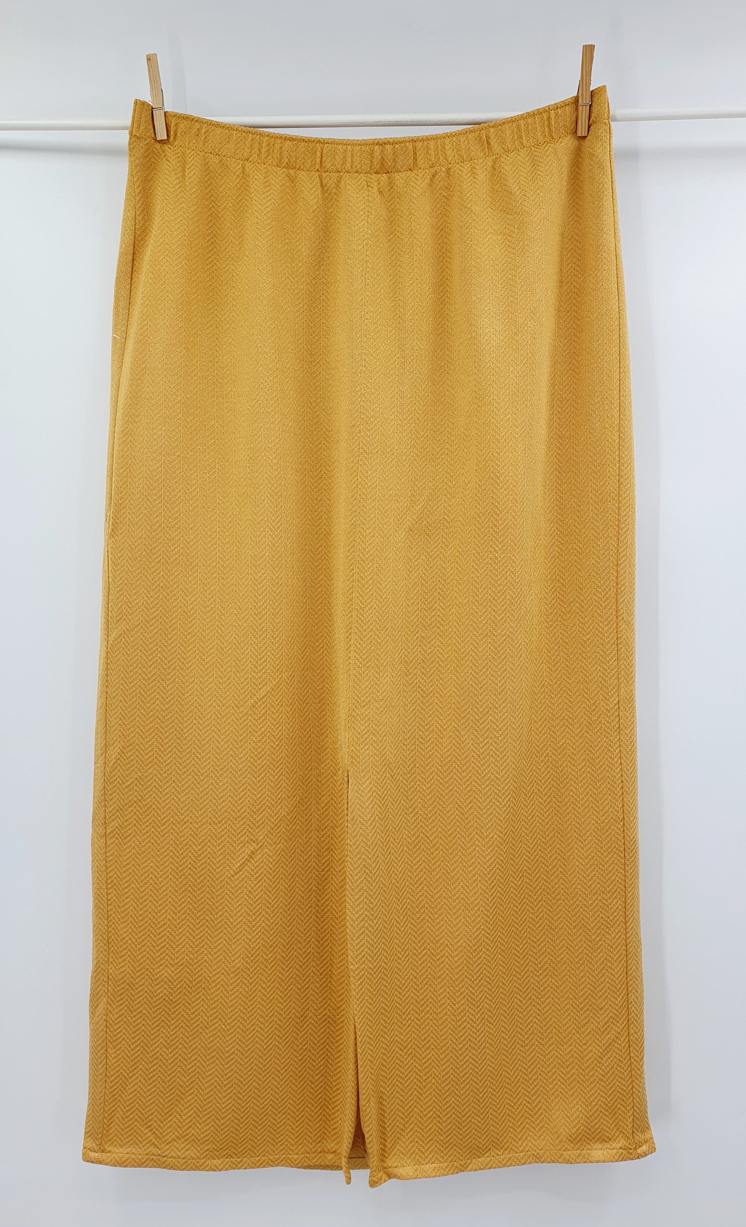 Lily of the valley, mustard yellow maxi skirt, waist 94-110cm, size 46/48