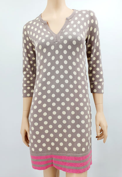 Boden, polka dot cotton knit dress, size 34