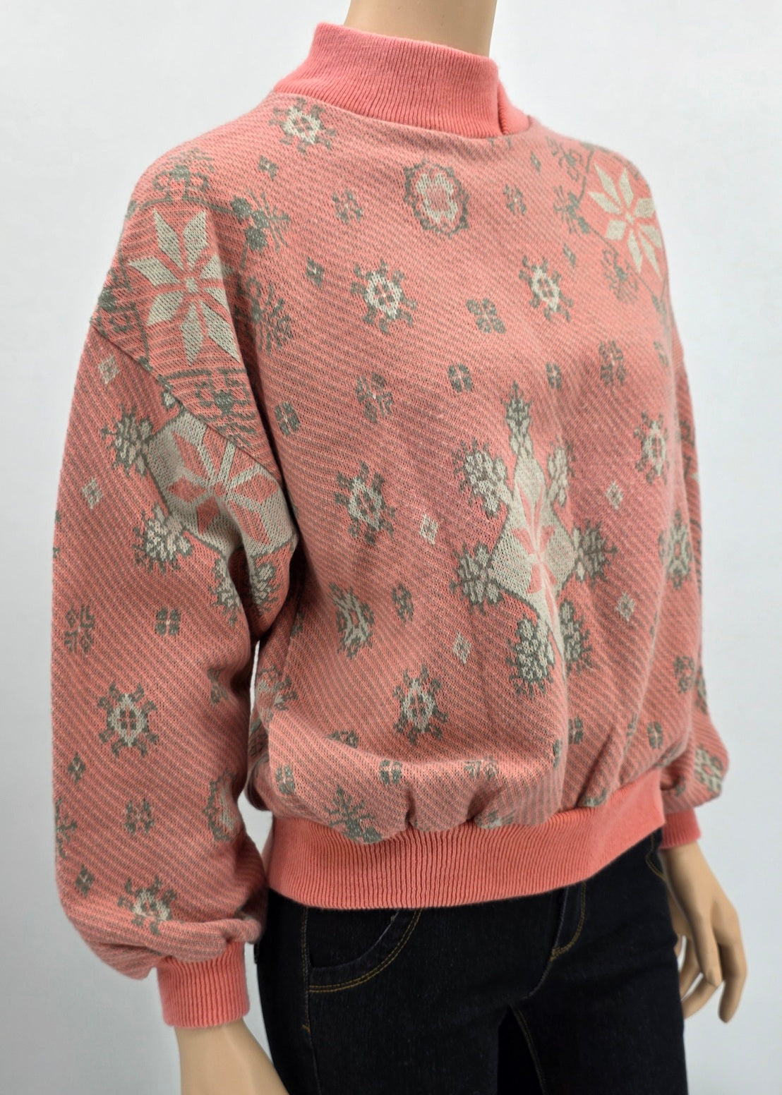 Salmon red sweater from the 80s, unused, size 36-38