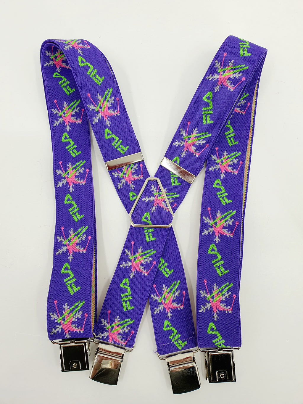 Fila, leveät neonväriset henkselit 90-luvulta