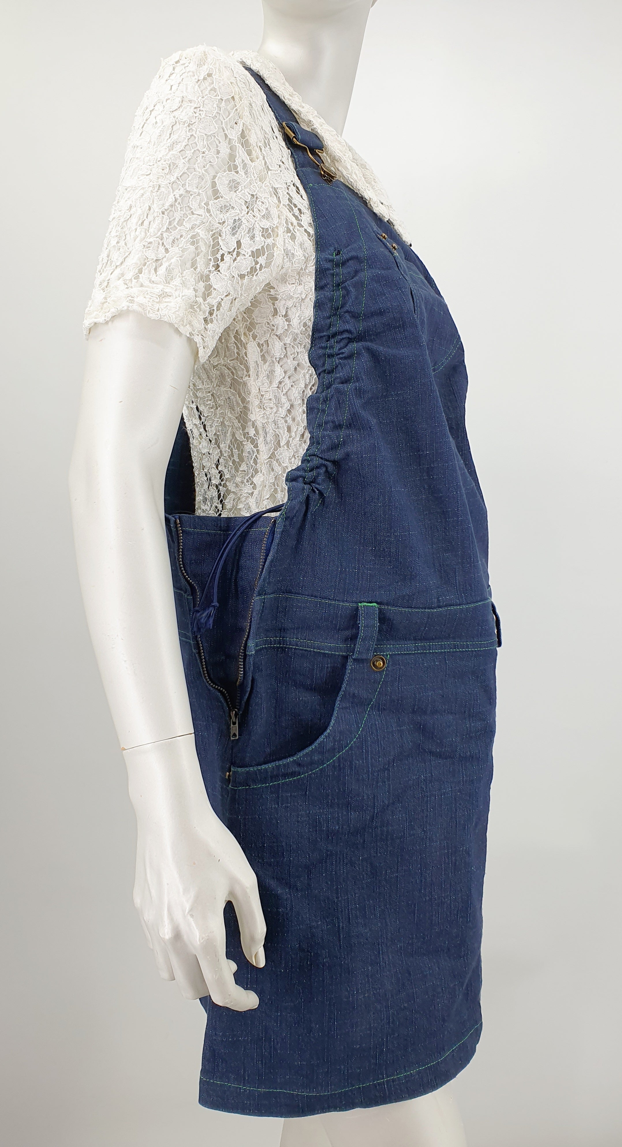 Missy Mom, maternity denim vest dress, size 36-38