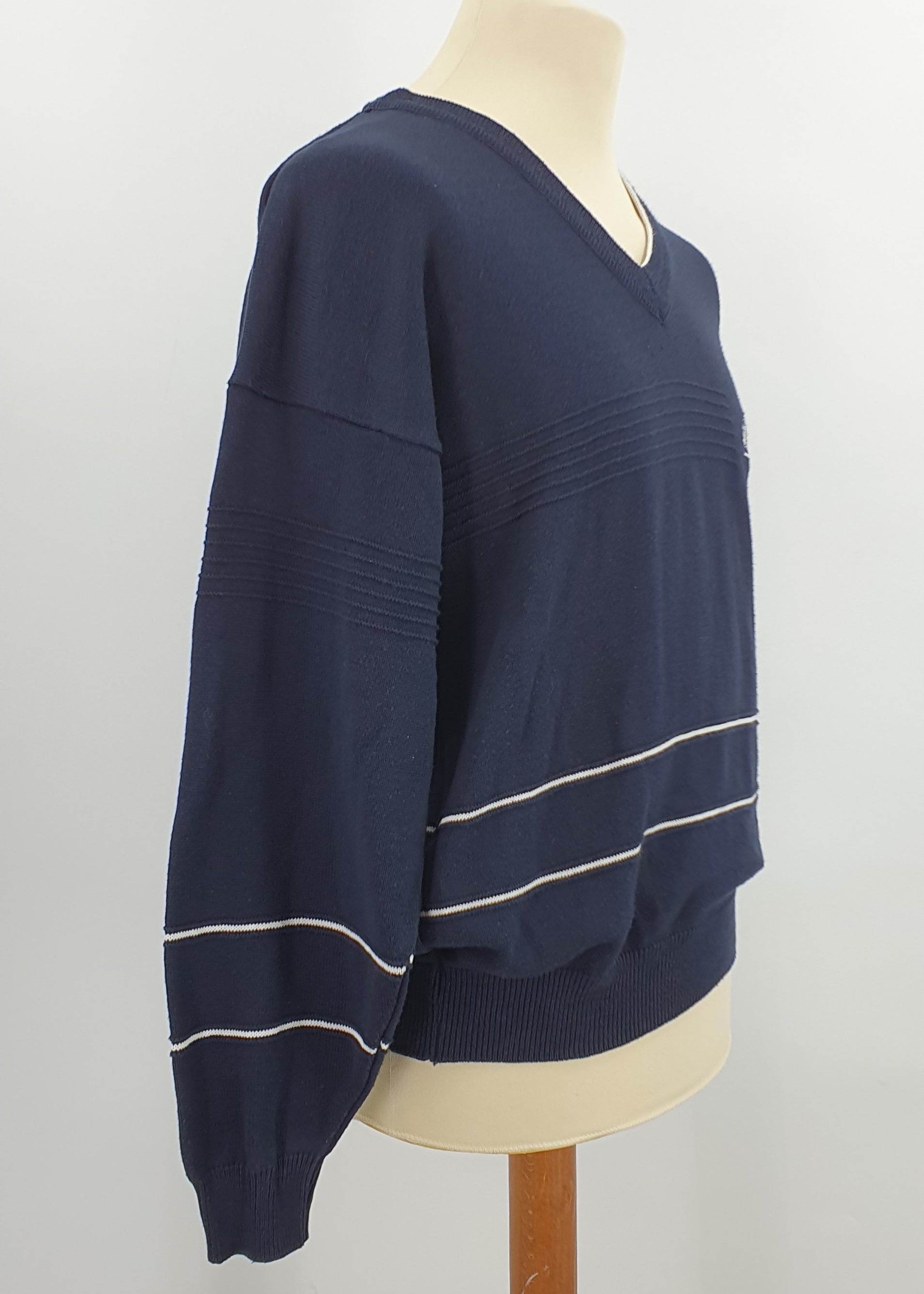 PT Collection, merihenkinen miesten neulepusero 80-luvulta, koko S/M
