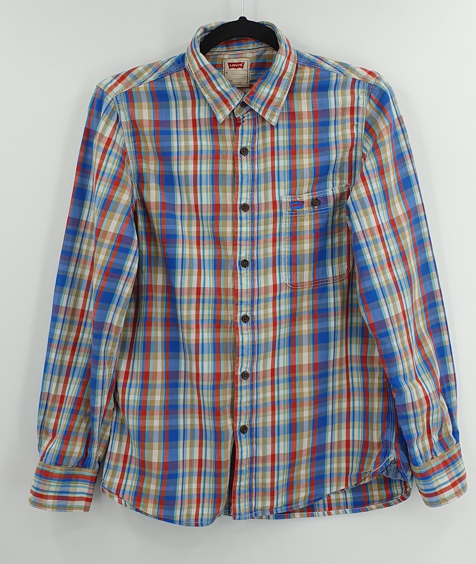 Levi's, checkered cotton shirt, size men's XS/S, women's 36/38