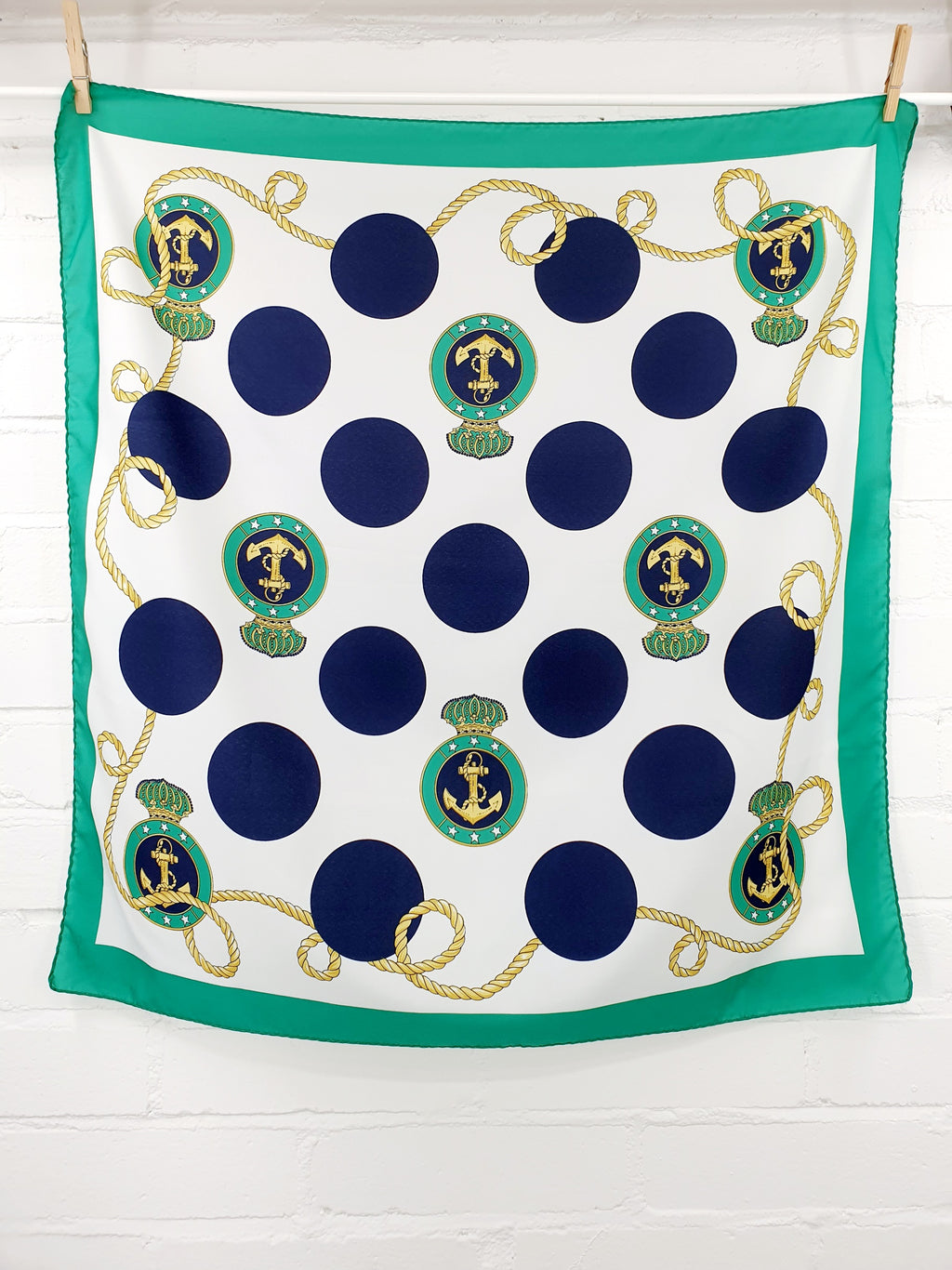 Merihenkinen vintagehuivi 80-90-luvulta | Koko 75x75cm