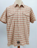 Marlboro Classics, miesten secondhand ruutupaita, beige-punainen, lyhythihainen