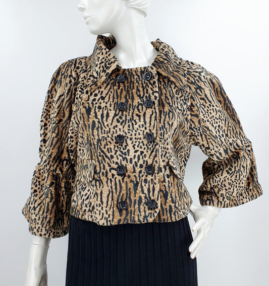 Miss Real, leopard print short Y2K jacket, size 36-38-40