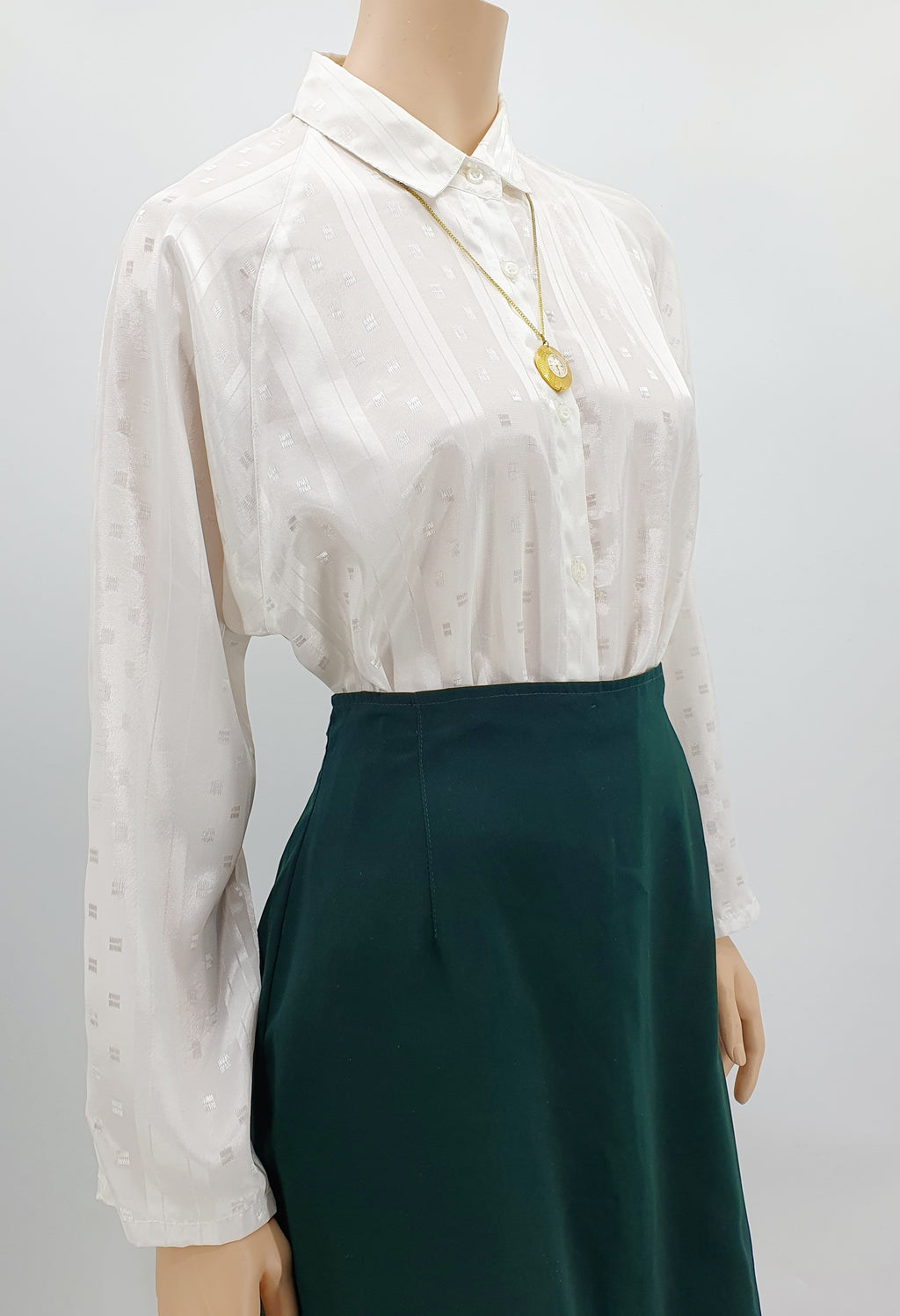 Rififi, white women's blouse, 80s, size 40