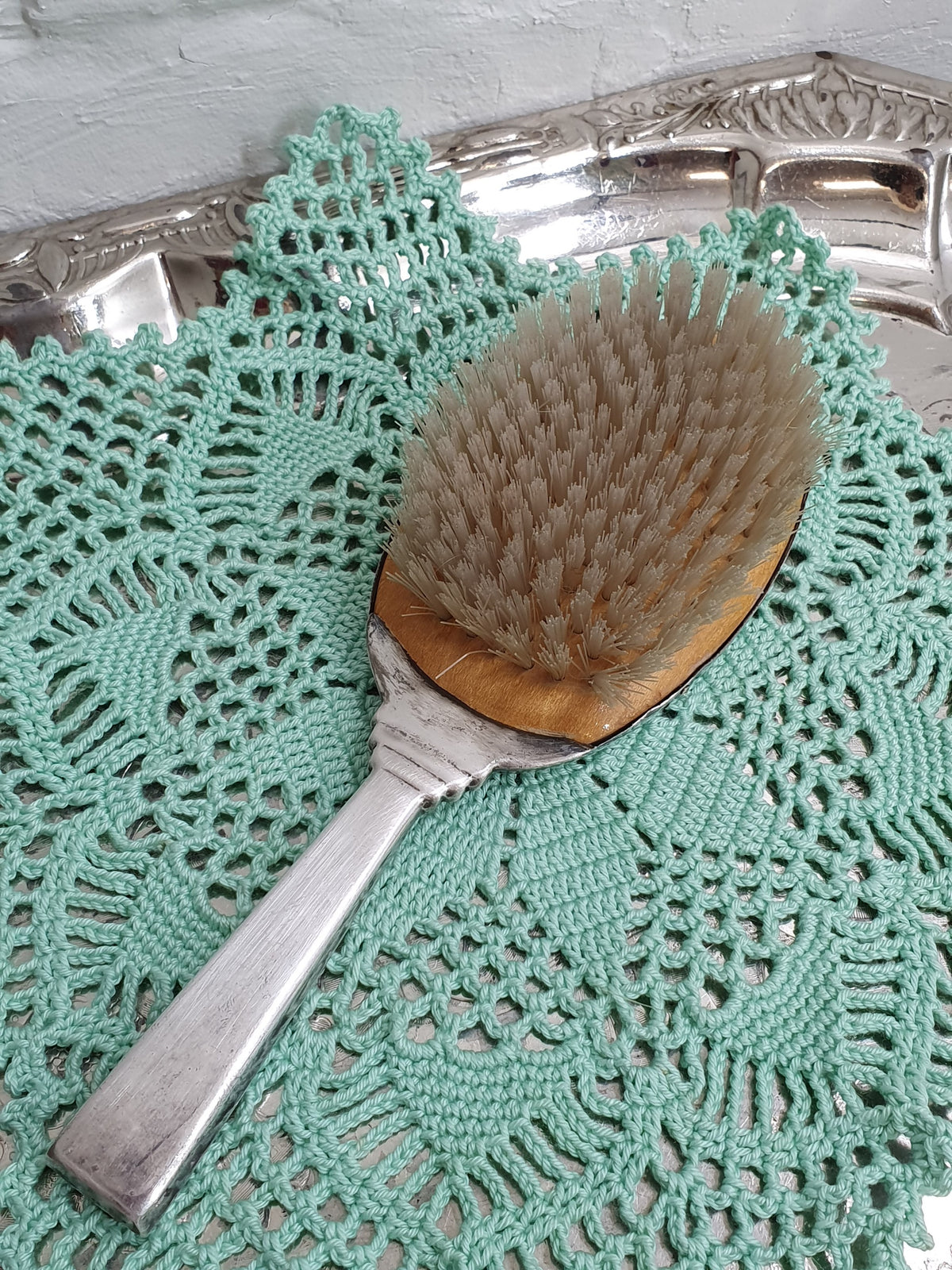 Vintage hairbrush from the 1950s, alpaca