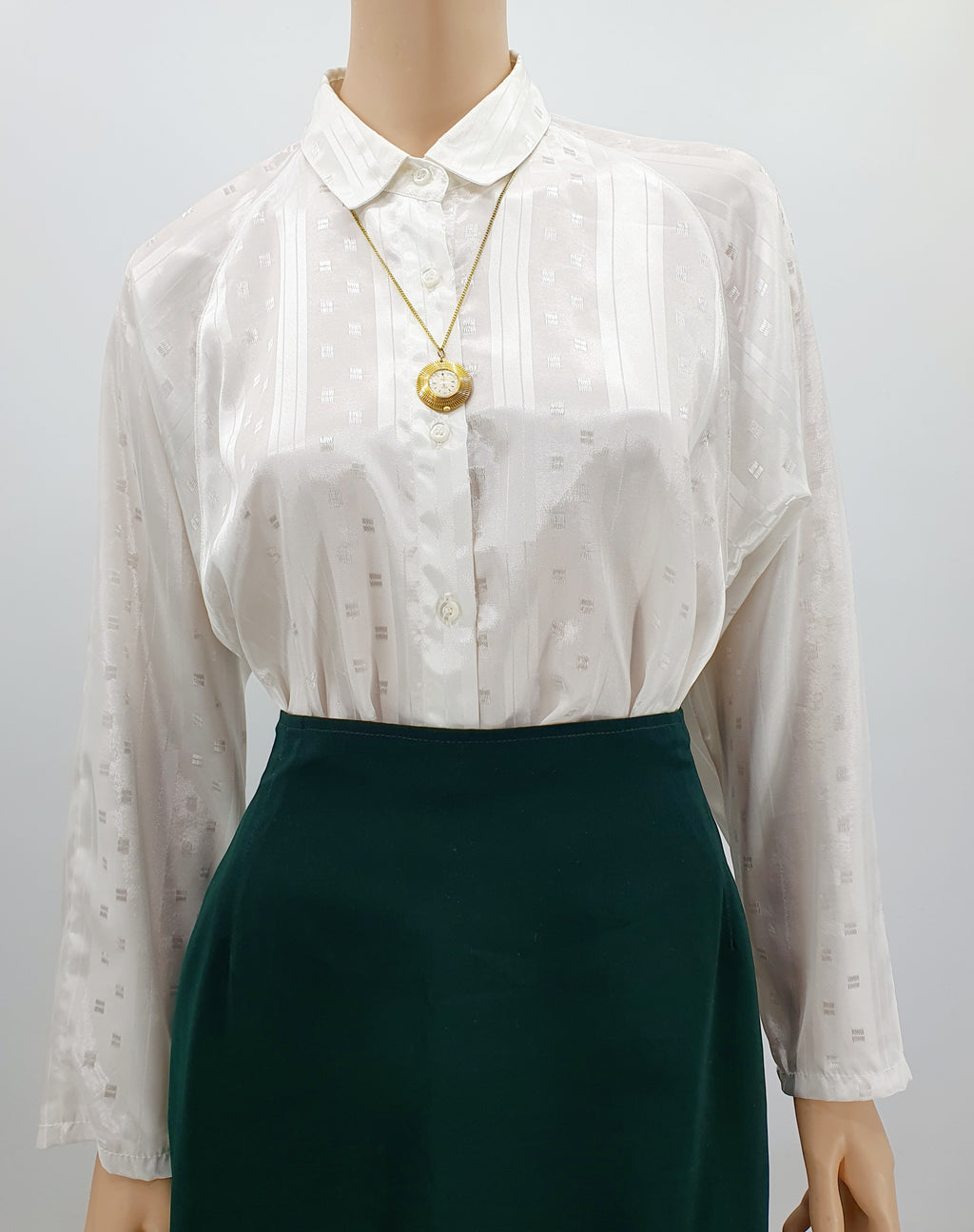 Rififi, white women's blouse, 80s, size 40