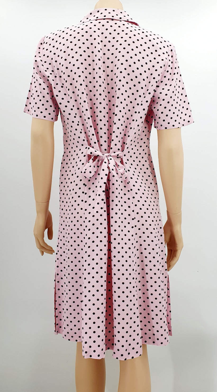 Atelier, vaaleanpunainen polkadot kesämekko 90-luvulta, koko 40-42