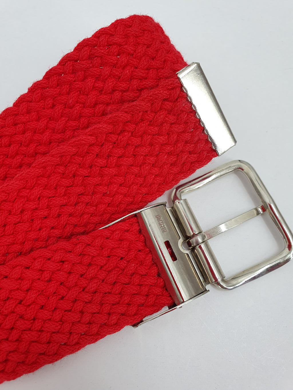 Red braided belt from the 80s, length 105cm