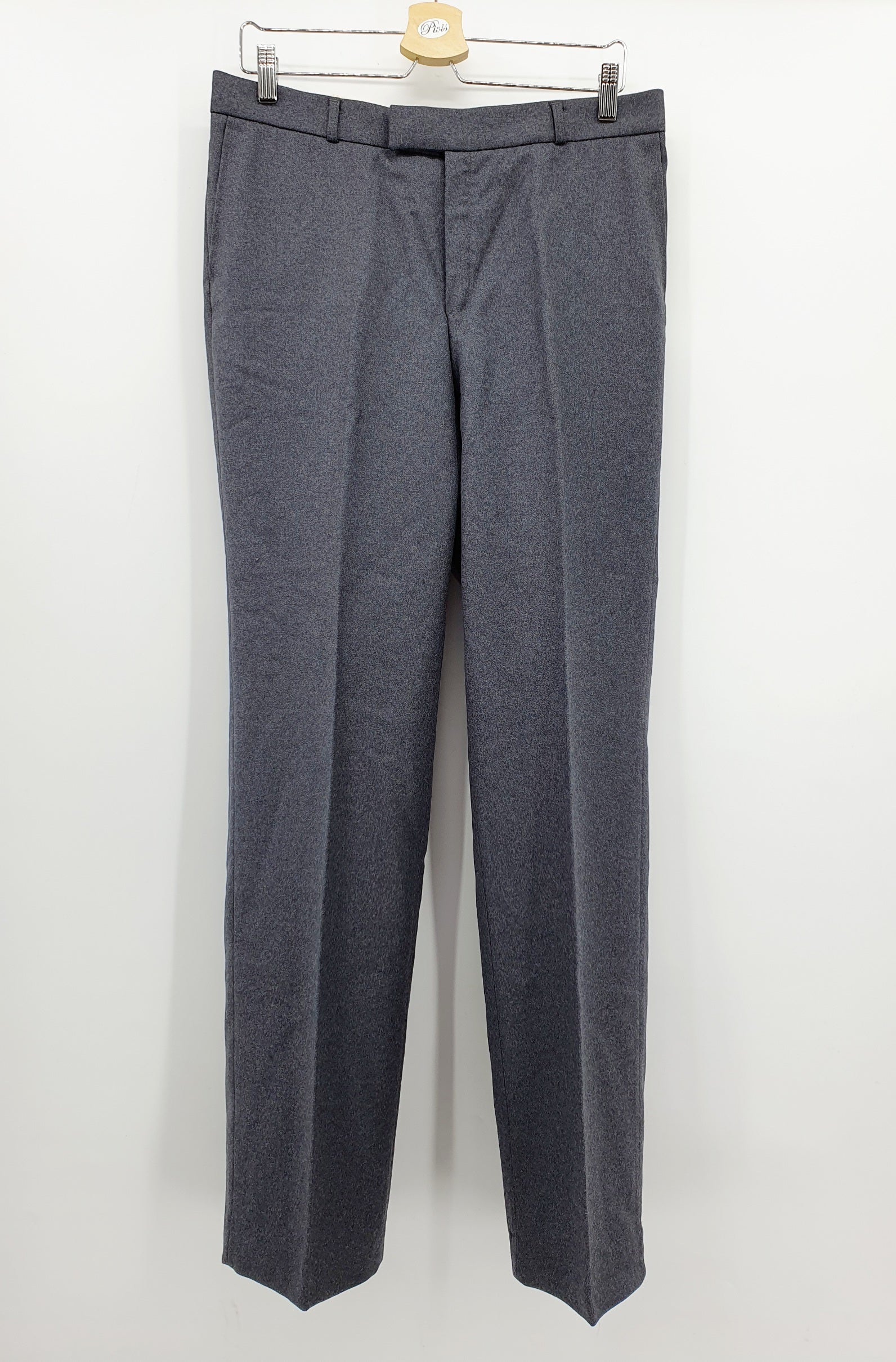 Käyttämättömät miesten villakangashousut 80-luvulta, väri harmaa