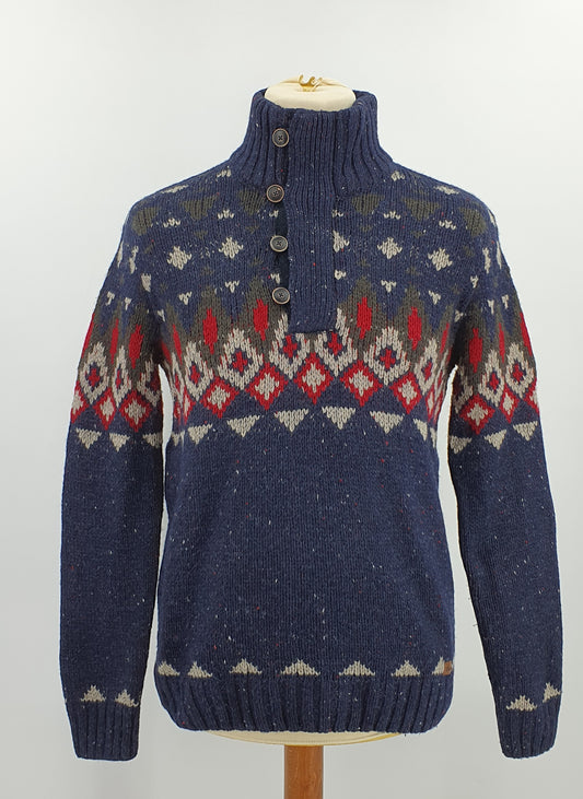 MEXX, men's patterned sweater from the 2000s, size S