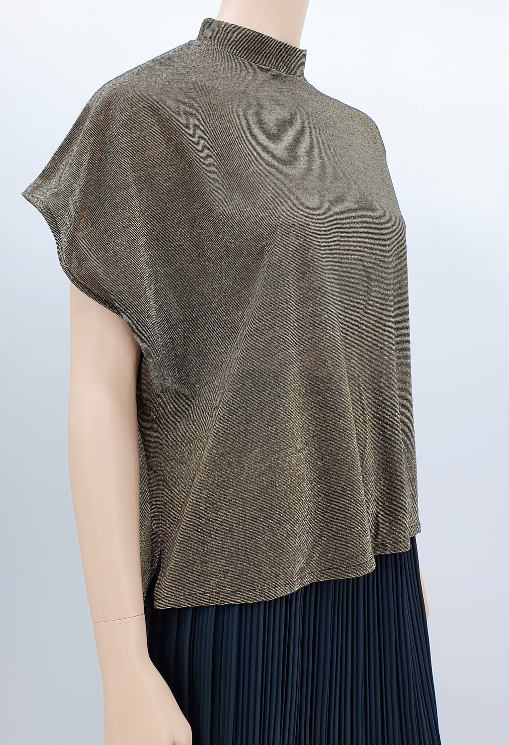 GG, gold-colored party blouse from the 90s, size 42-44