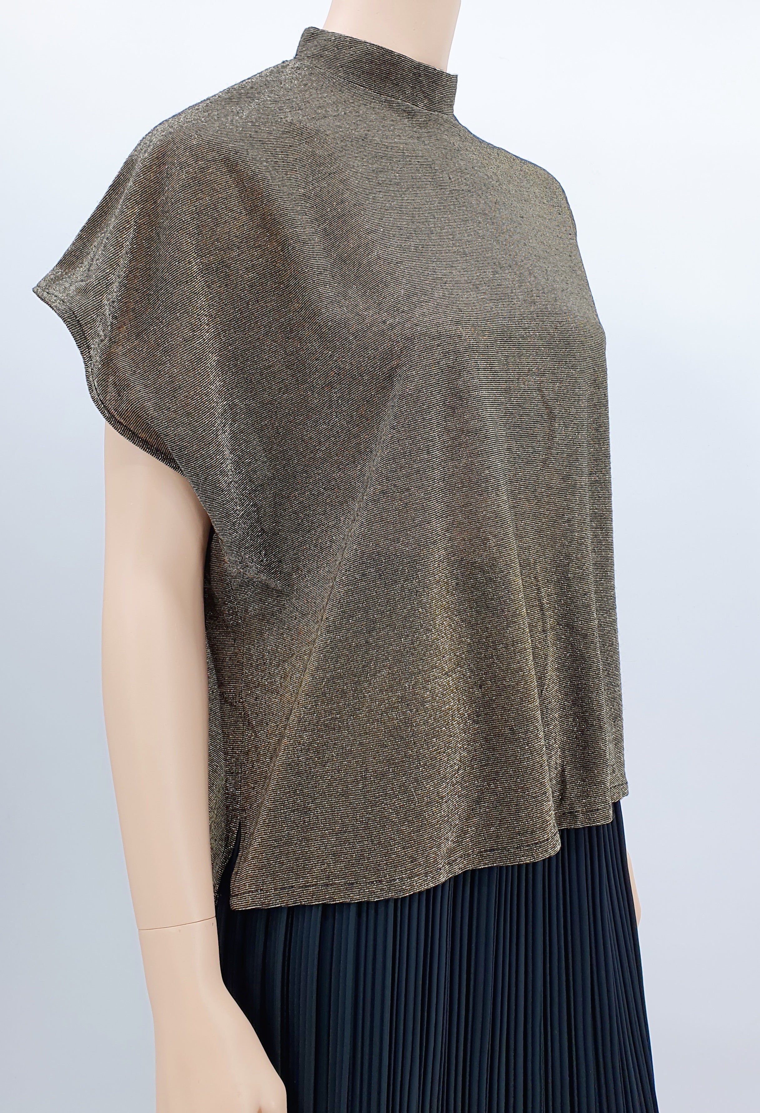 GG, gold-colored party blouse from the 90s, size 42-44