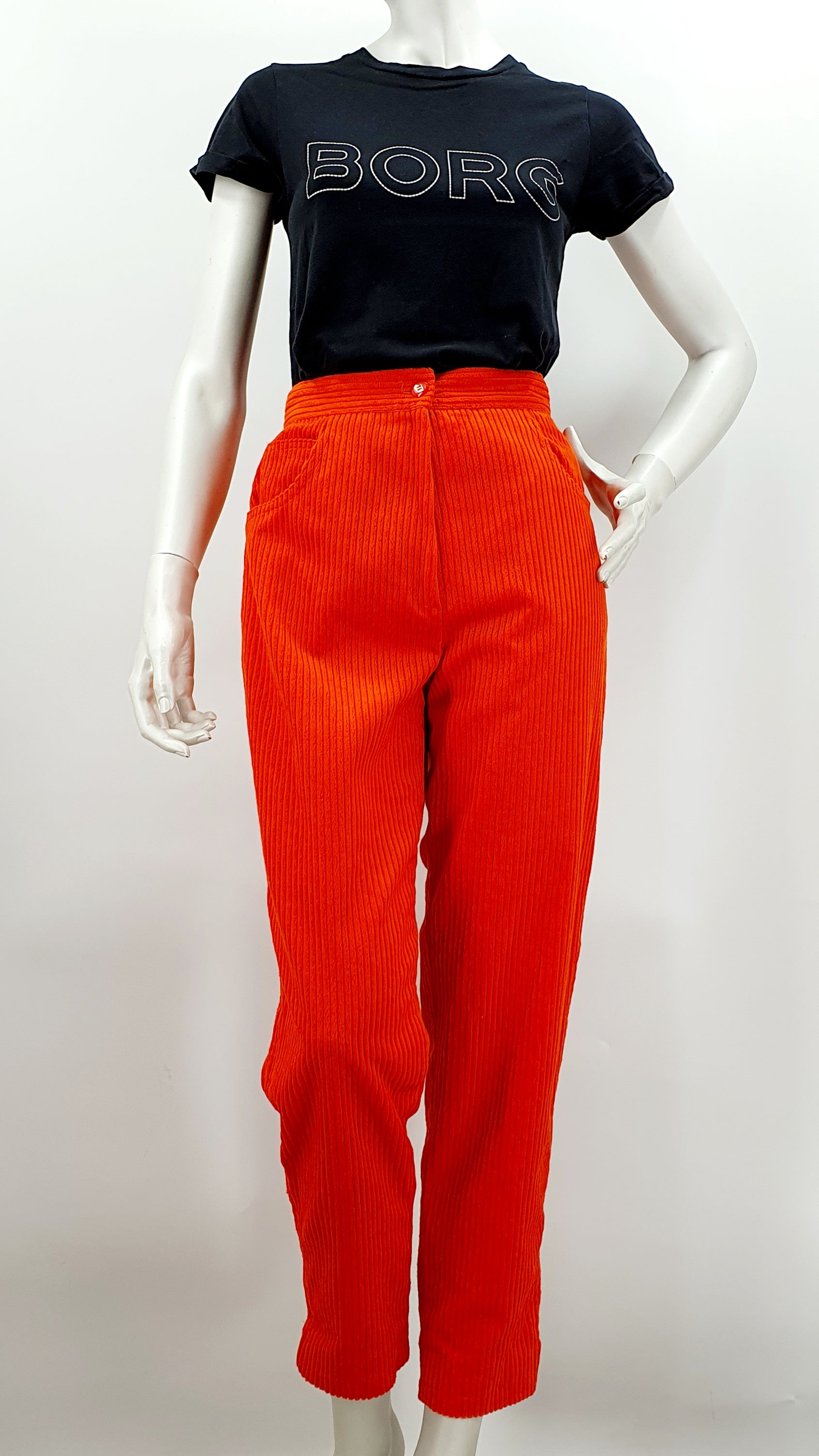 Orange corduroy trousers from the 90s, belt circumference 70cm, size 36