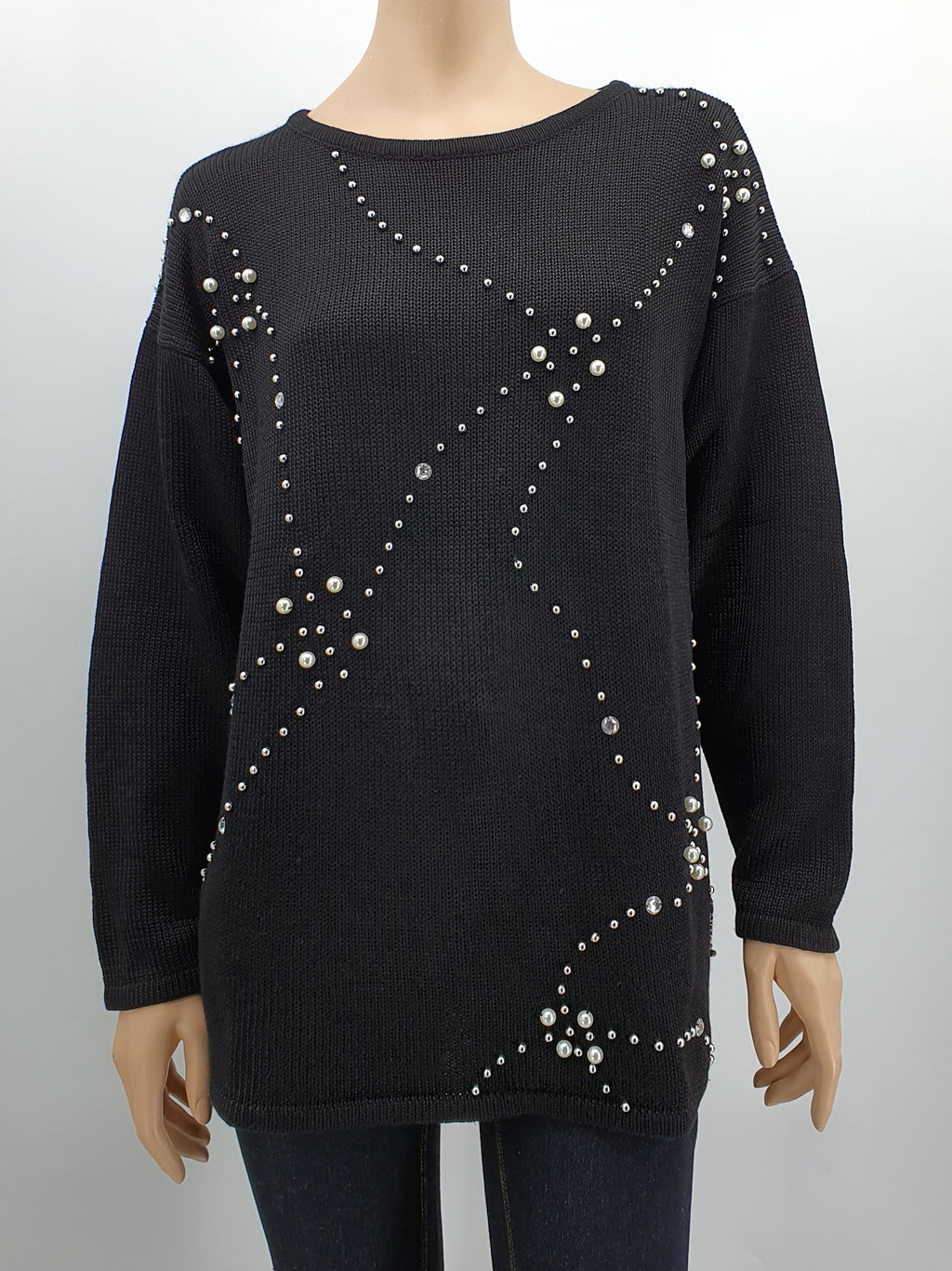 Pierre Cavallo musta neulepusero helmikoristeilla 90-luku koko42-44