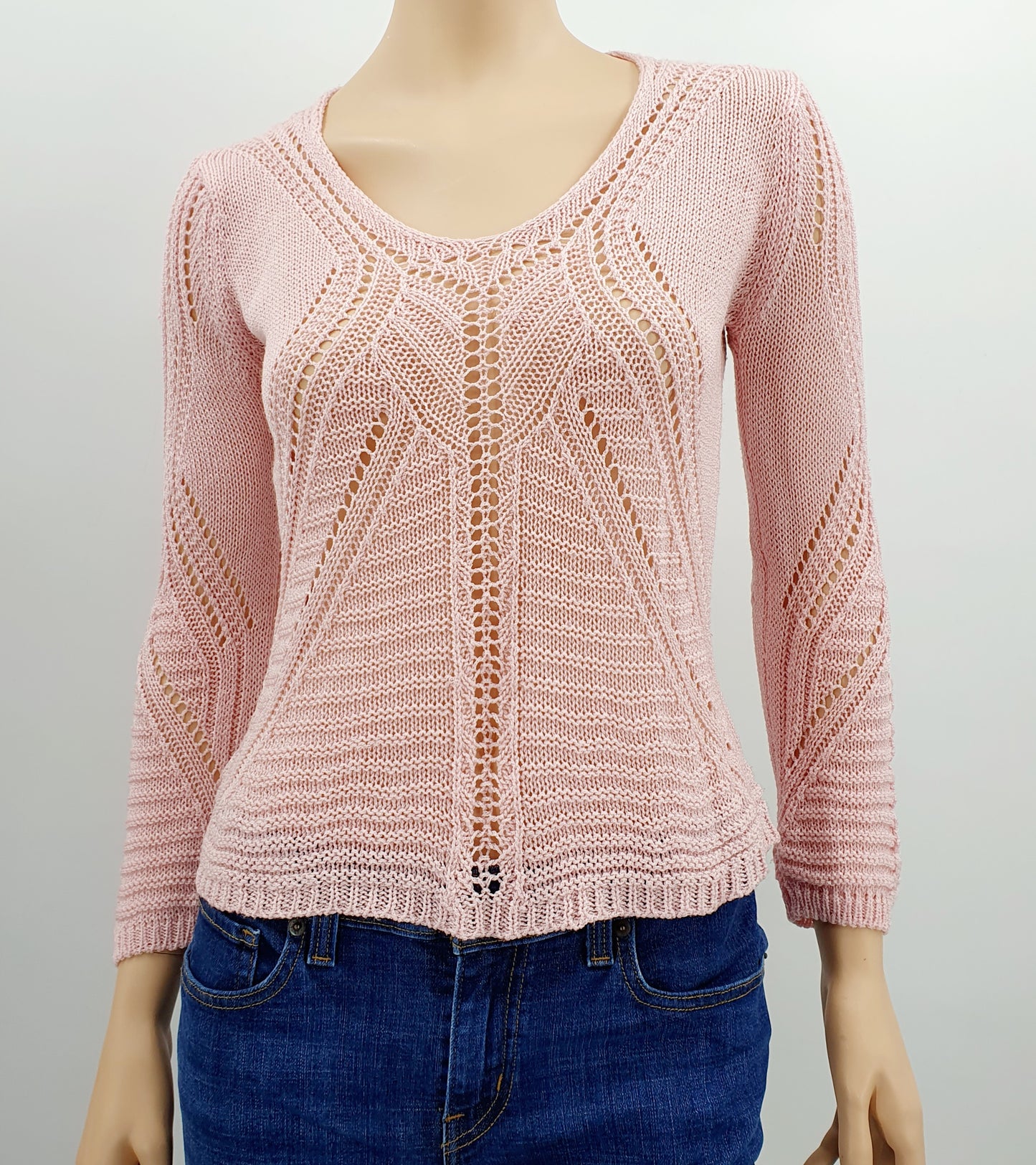 Pink women's summer sweater, Made in Italy, size 36/38