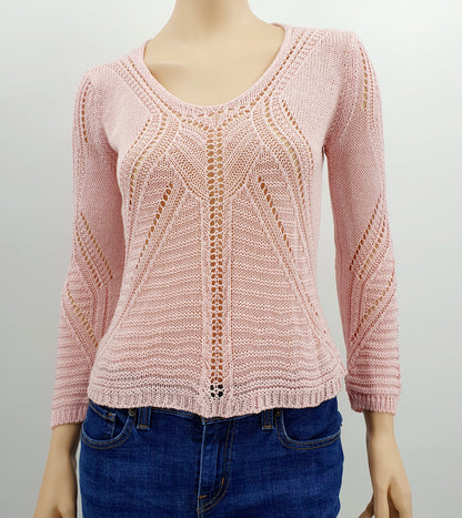 Pink women's summer sweater, Made in Italy, size 36/38