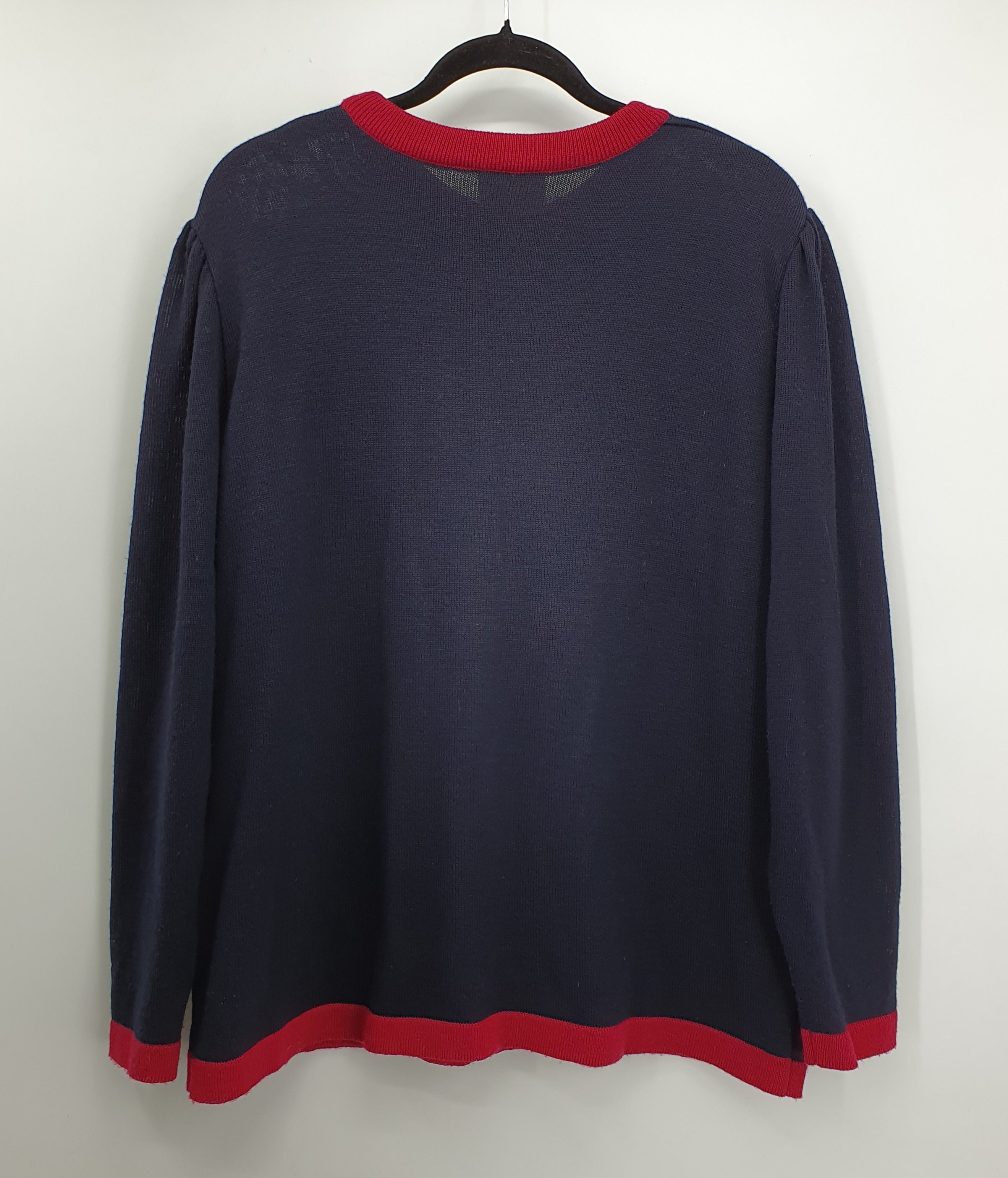 Janina Schreck, dark blue sweater from the 80s-90s, size 42-44