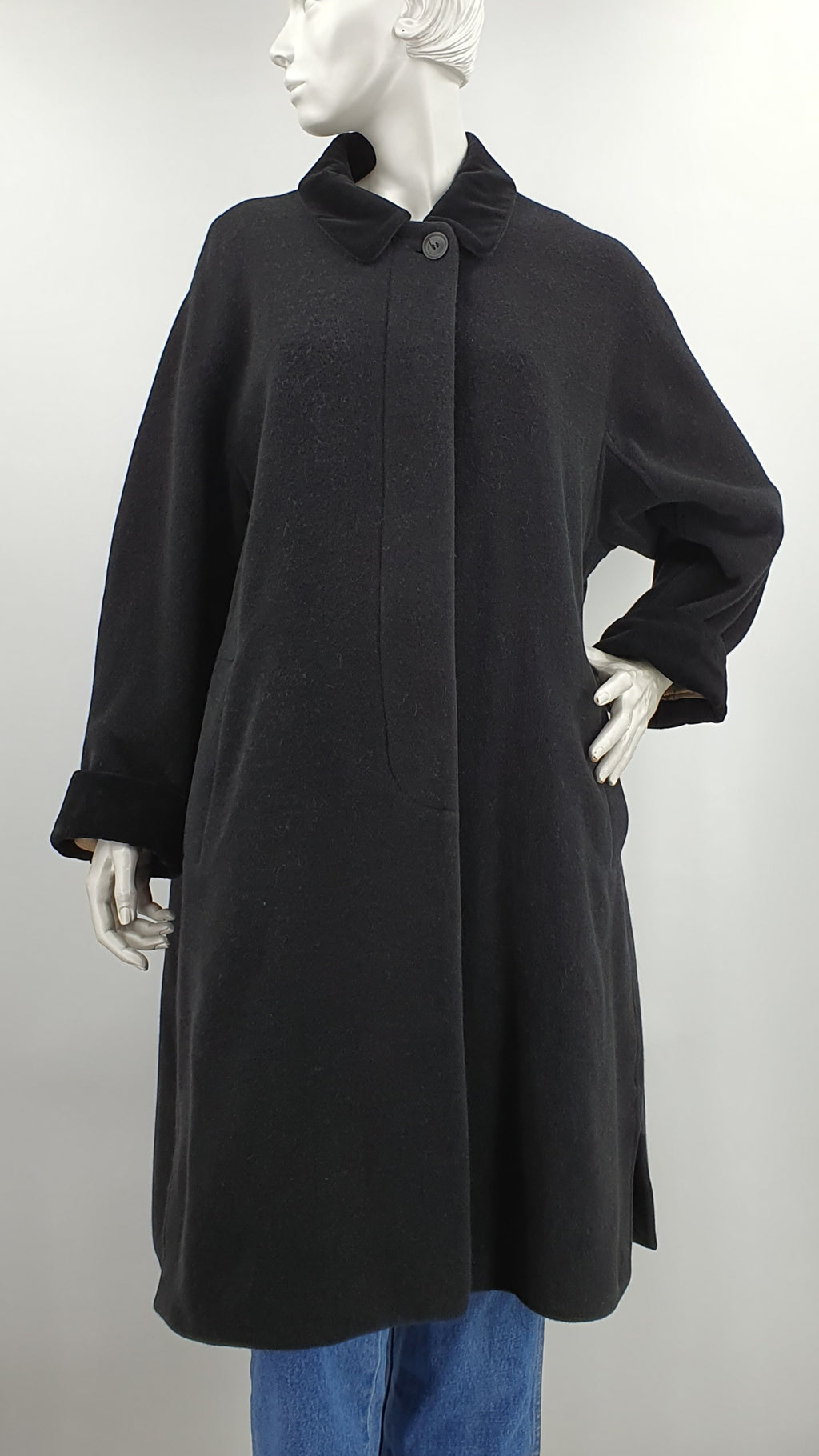 YELL, black cashmere wool jacket from the 90s, size 40-42