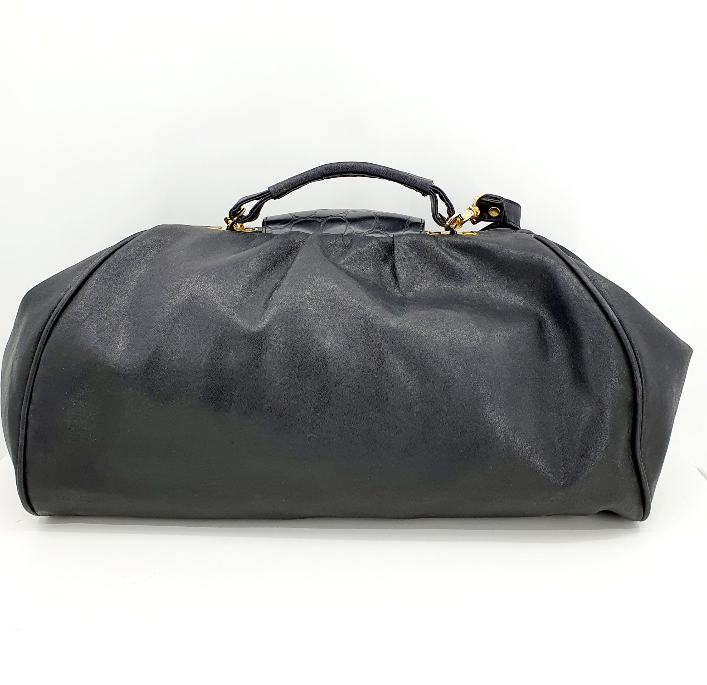 Iso musta laukku Viikonloppulaukku Kuva  takaa