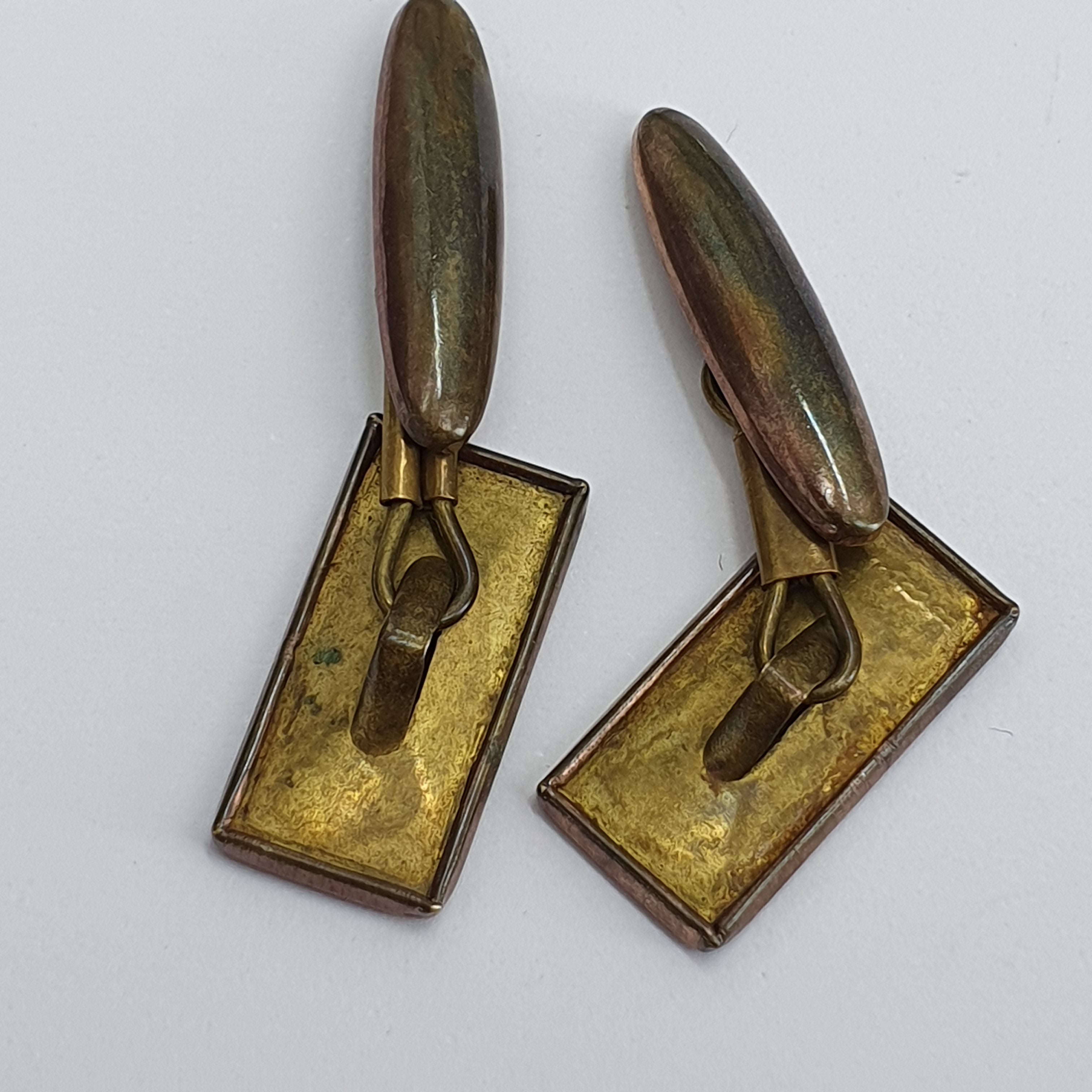 Vintage cufflinks from the 50s-60s, two red squares