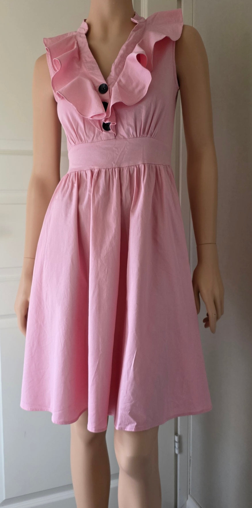 Pink sleeveless dress, 2000s, size 34-(36)