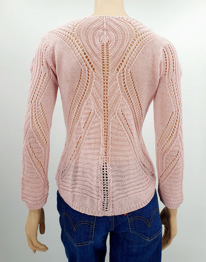 Pink women's summer sweater, Made in Italy, size 36/38