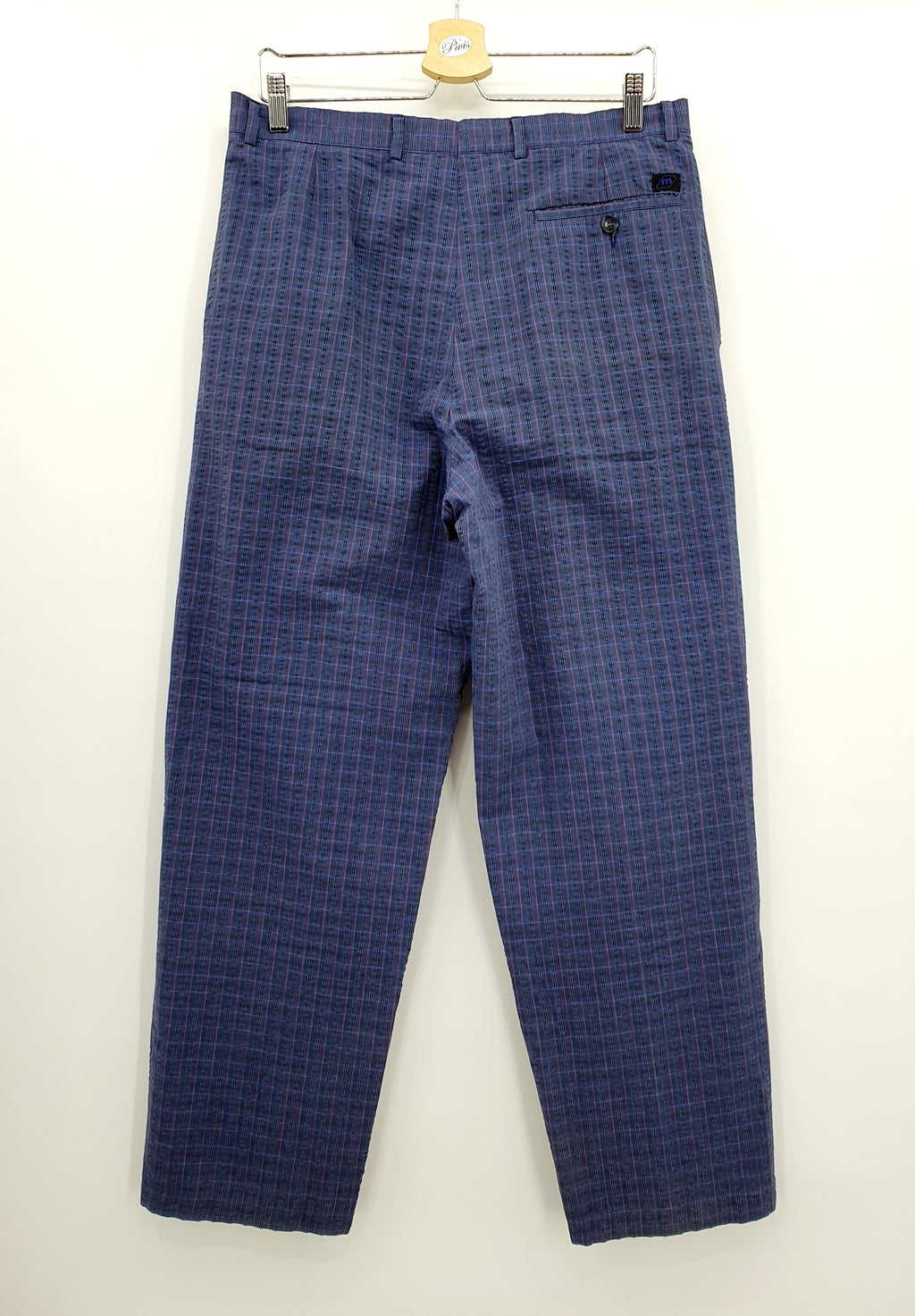 Mäser, miesten suorat housut 80-luvulta, kuva takaa