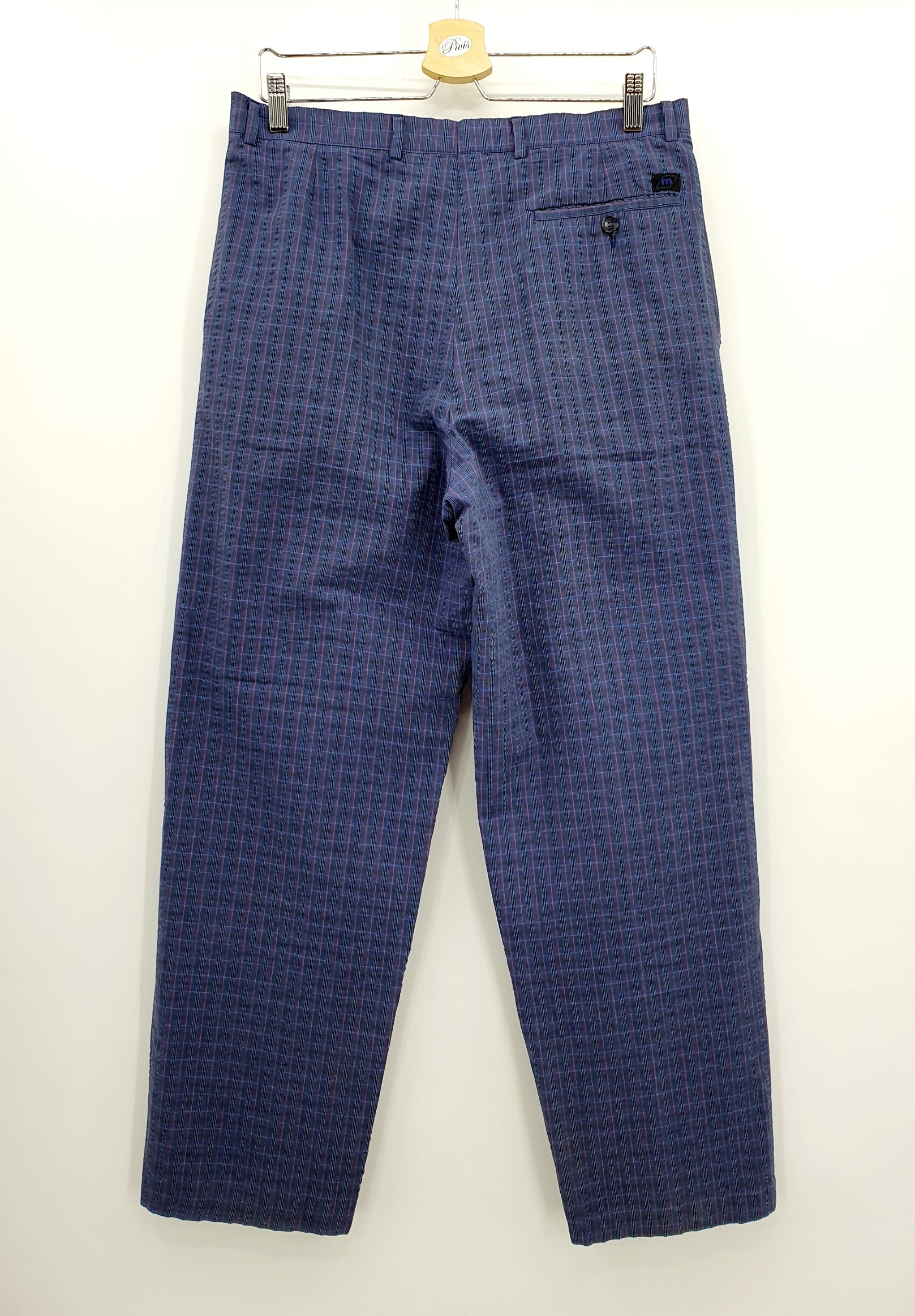 Mäser, miesten suorat housut 80-luvulta, kuva takaa