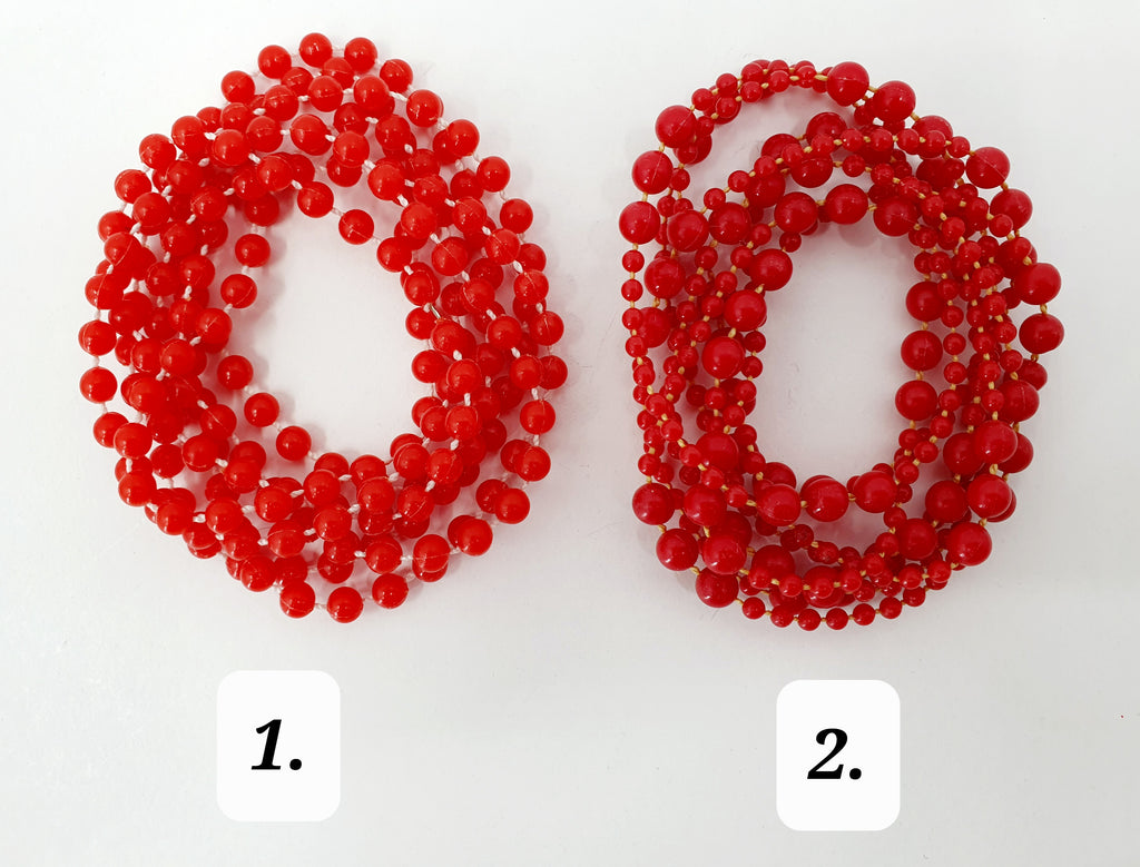 Red necklaces, two different types
