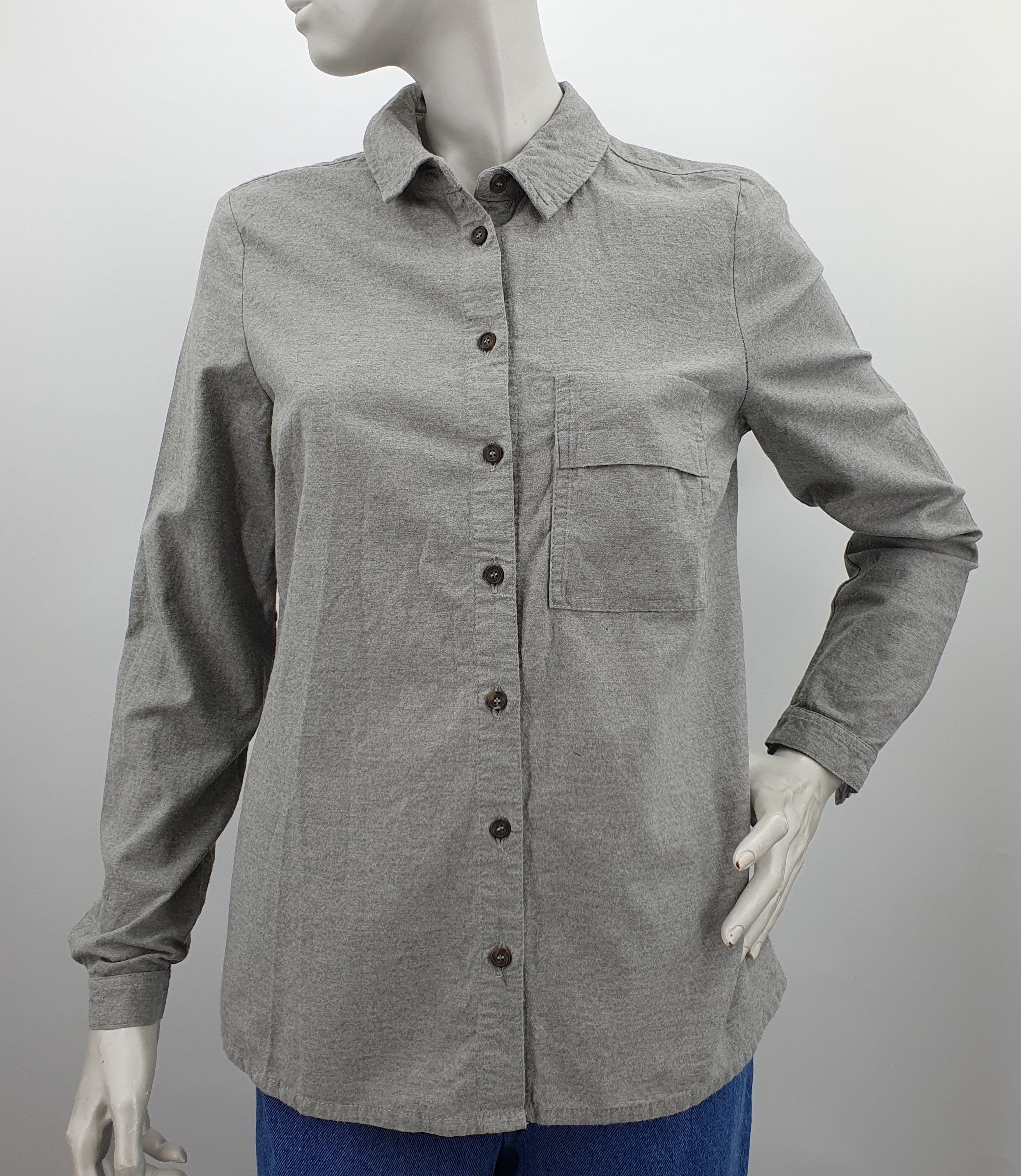 R-Collection, gray cotton shirt, size 36