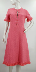 Pink vintage maxidress from the 60s-70s, size 36-38