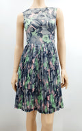 Laskoshelmainen hihaton mekko 50-60-luvulta, koko 32-34