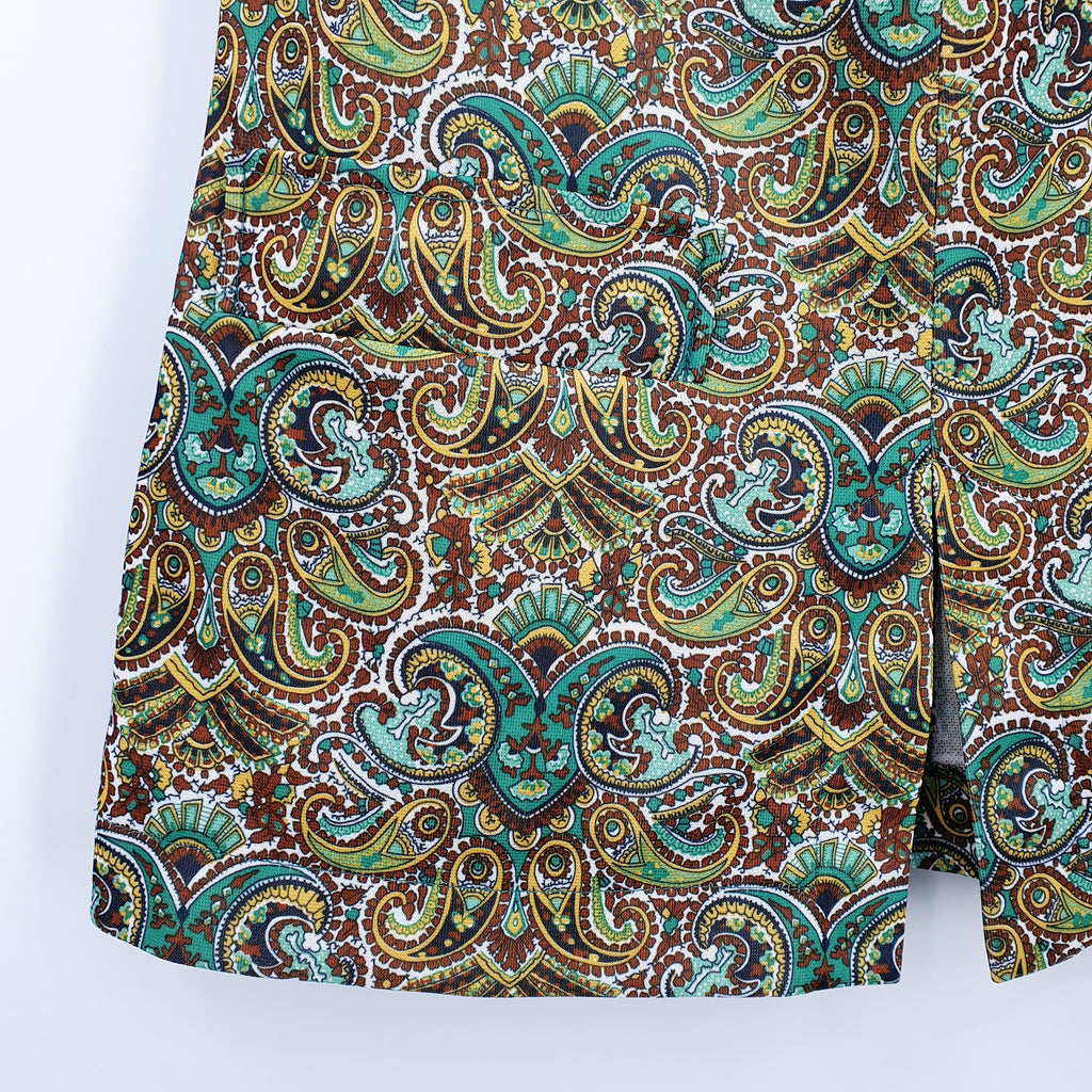 Paisley patterned sleeveless tunic from the 60s, size 34-36