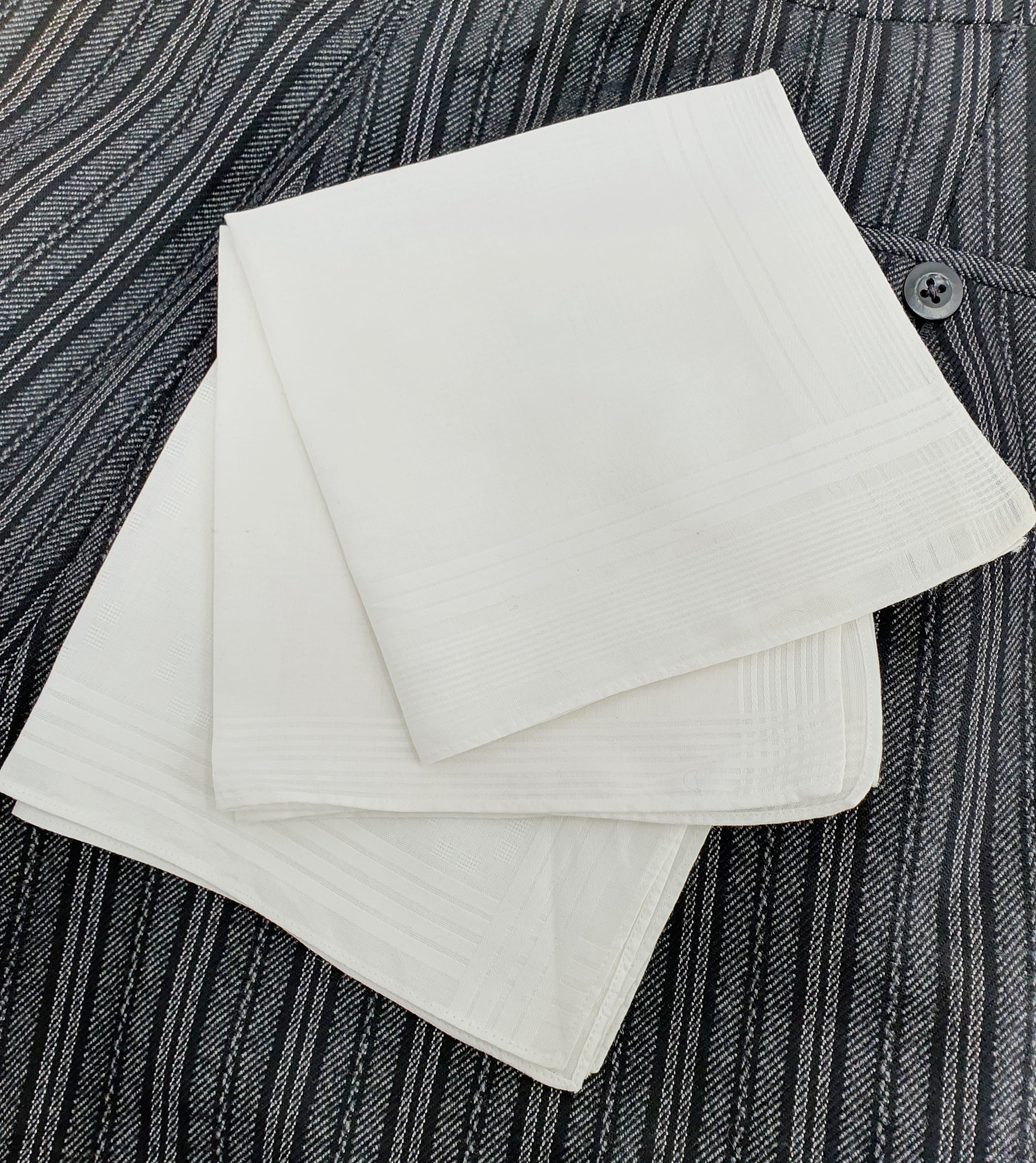 Valkoiset kangasnenäliinat miehelle 3kpl