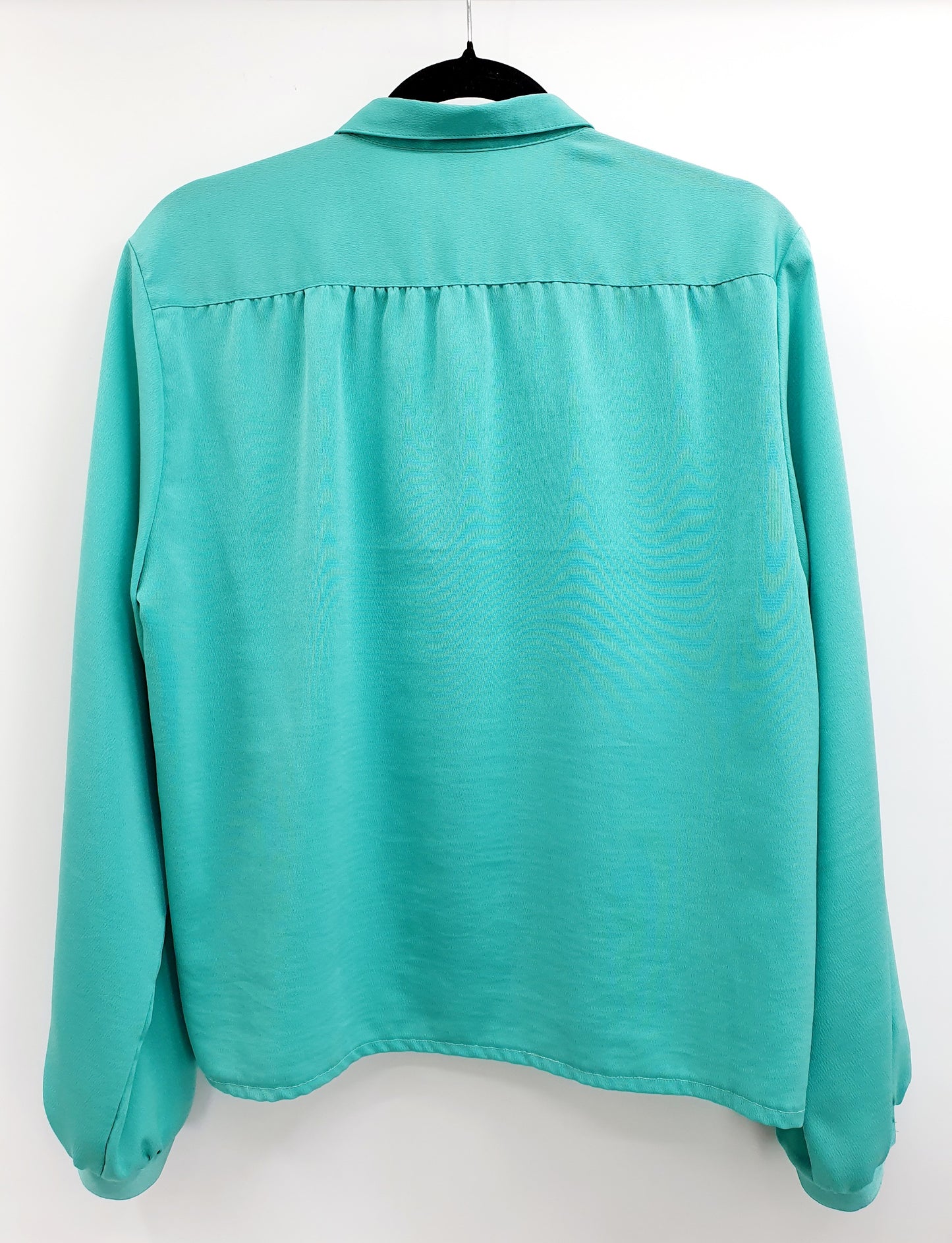 Pola, aqua green women's blouse from the 80s, size 40/42