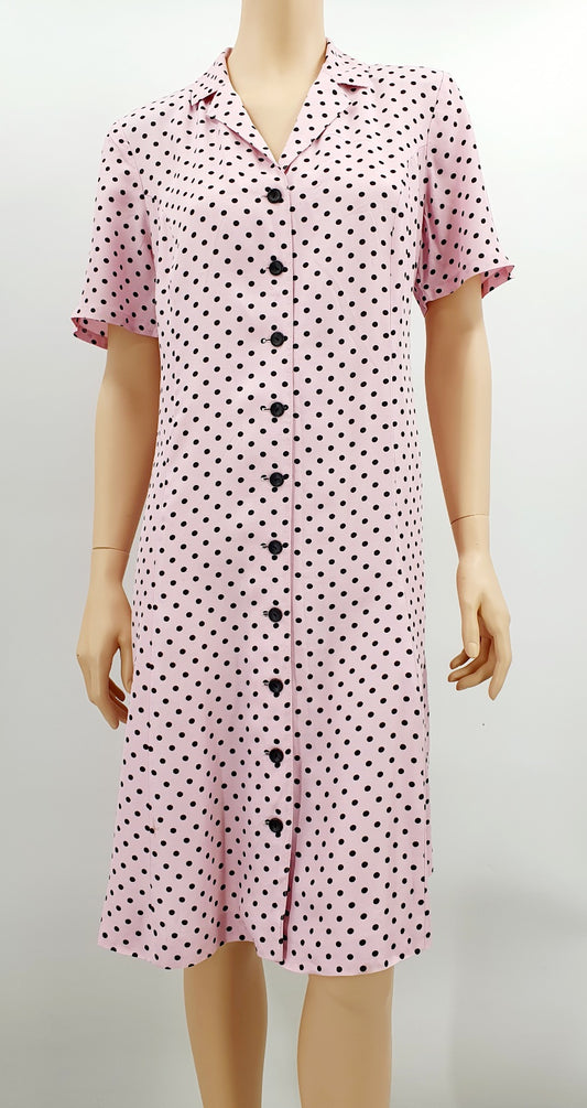 Atelier, vaaleanpunainen polkadot kesämekko 90-luvulta, koko 40-42
