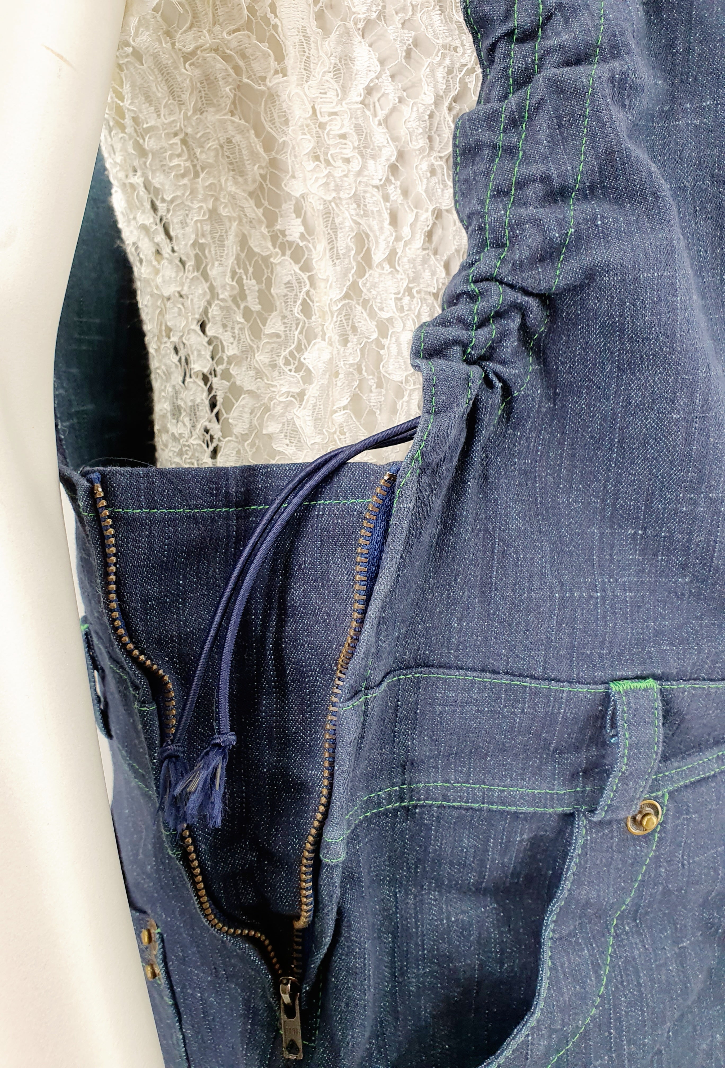 Missy Mom, maternity denim vest dress, size 36-38