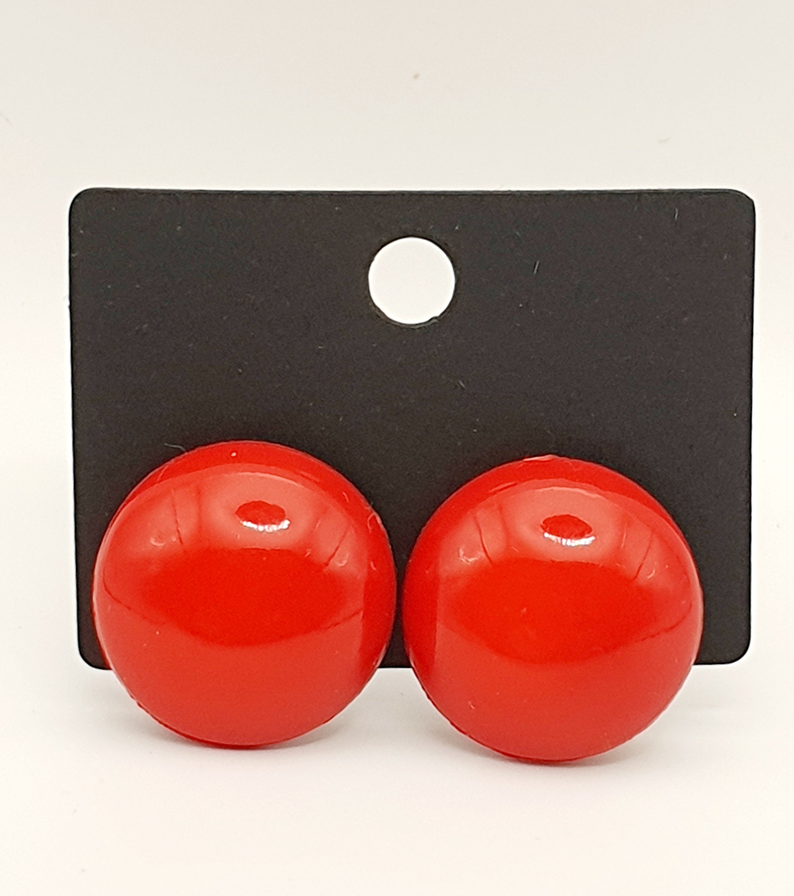 Clip-on earrings from the 80s, red/mint green/turquoise