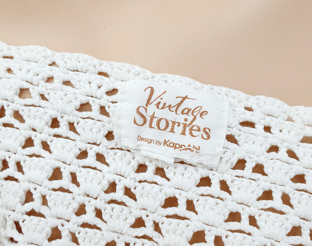 Vintage Stories, white crochet jacket, size 36(38)