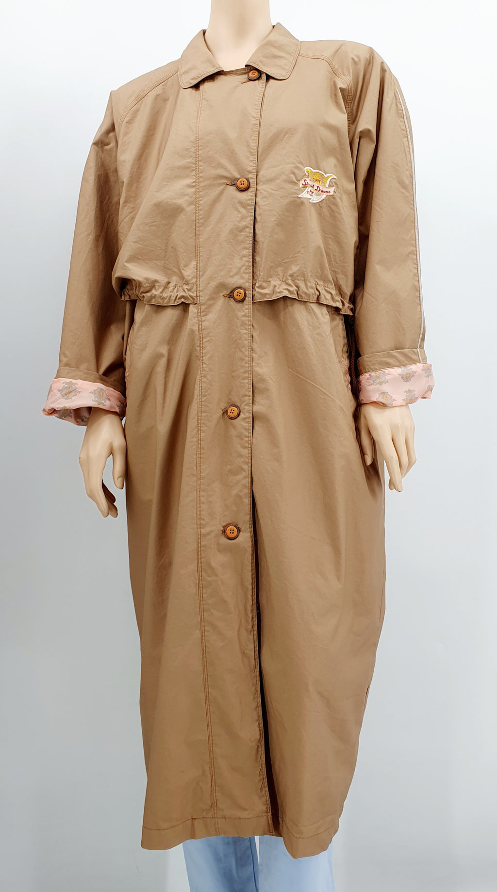 Vaaleanruskea vintage trenssitakki 90-luvulta