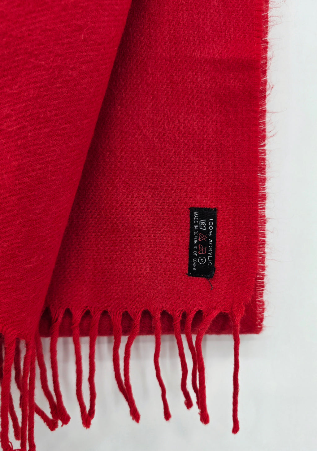 Red long scarf, size 26x170cm