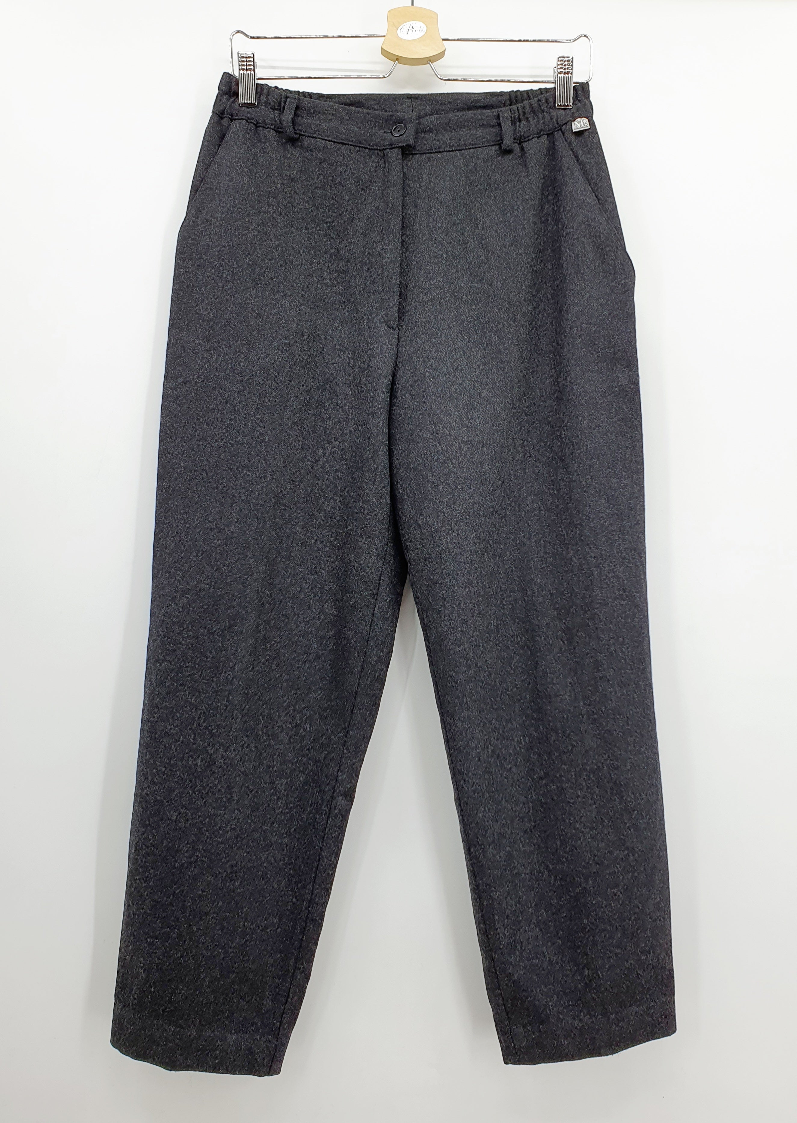 Naisten villasekoitehousut 90-luvulta, väri mustanharmaa