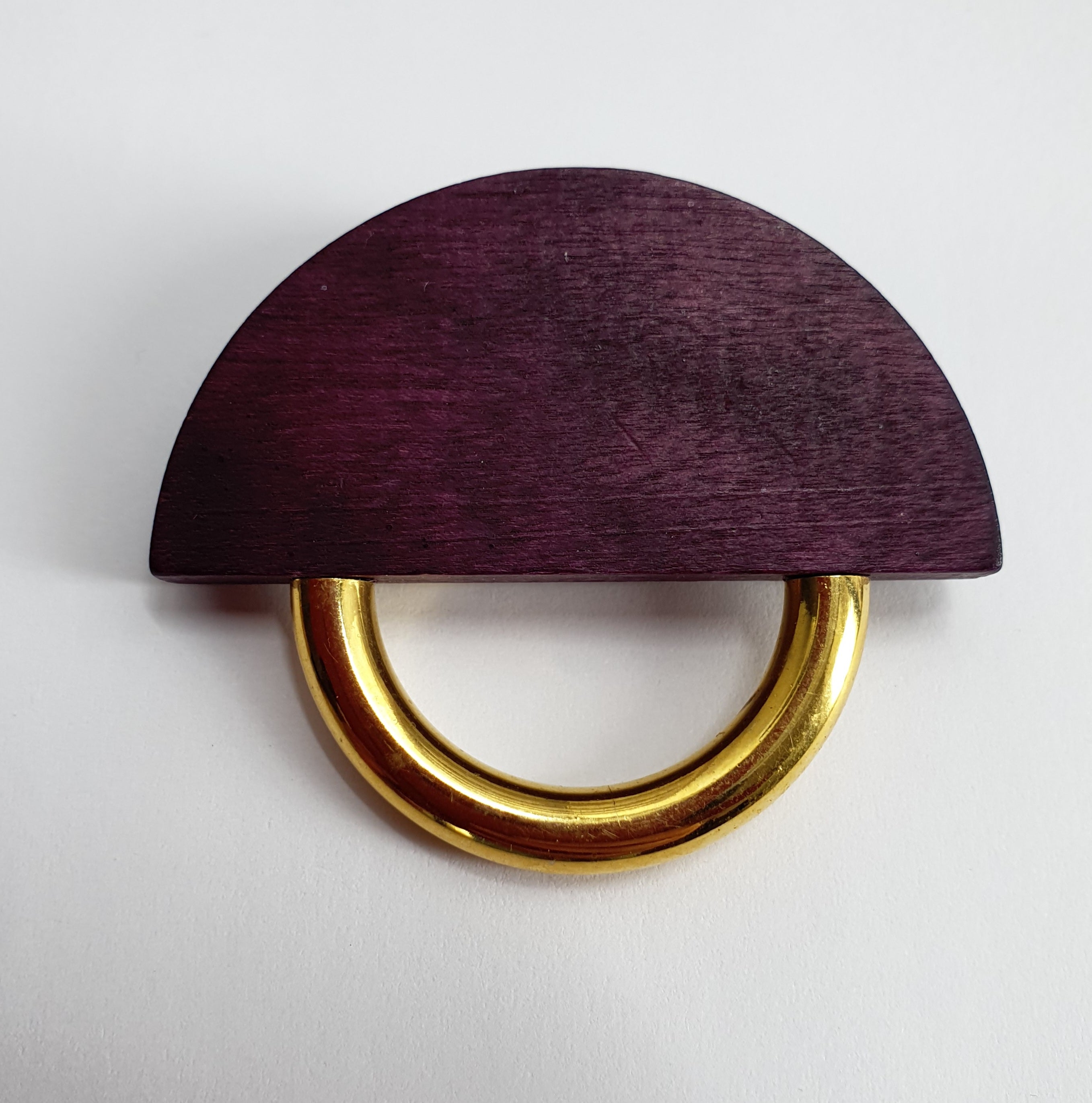 Aarikka, vintage brooch from the 80s-90s, color plum/gold