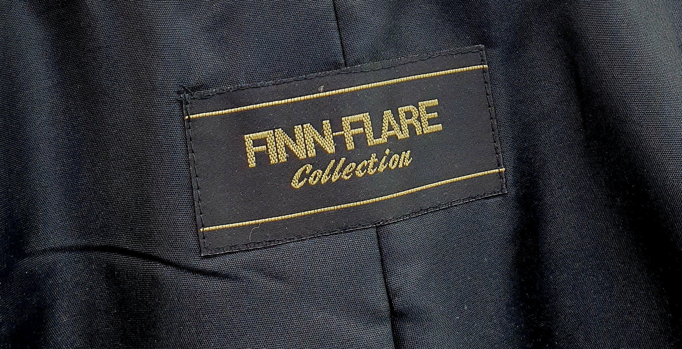 Finn-Flare, black long wool coat, size 42