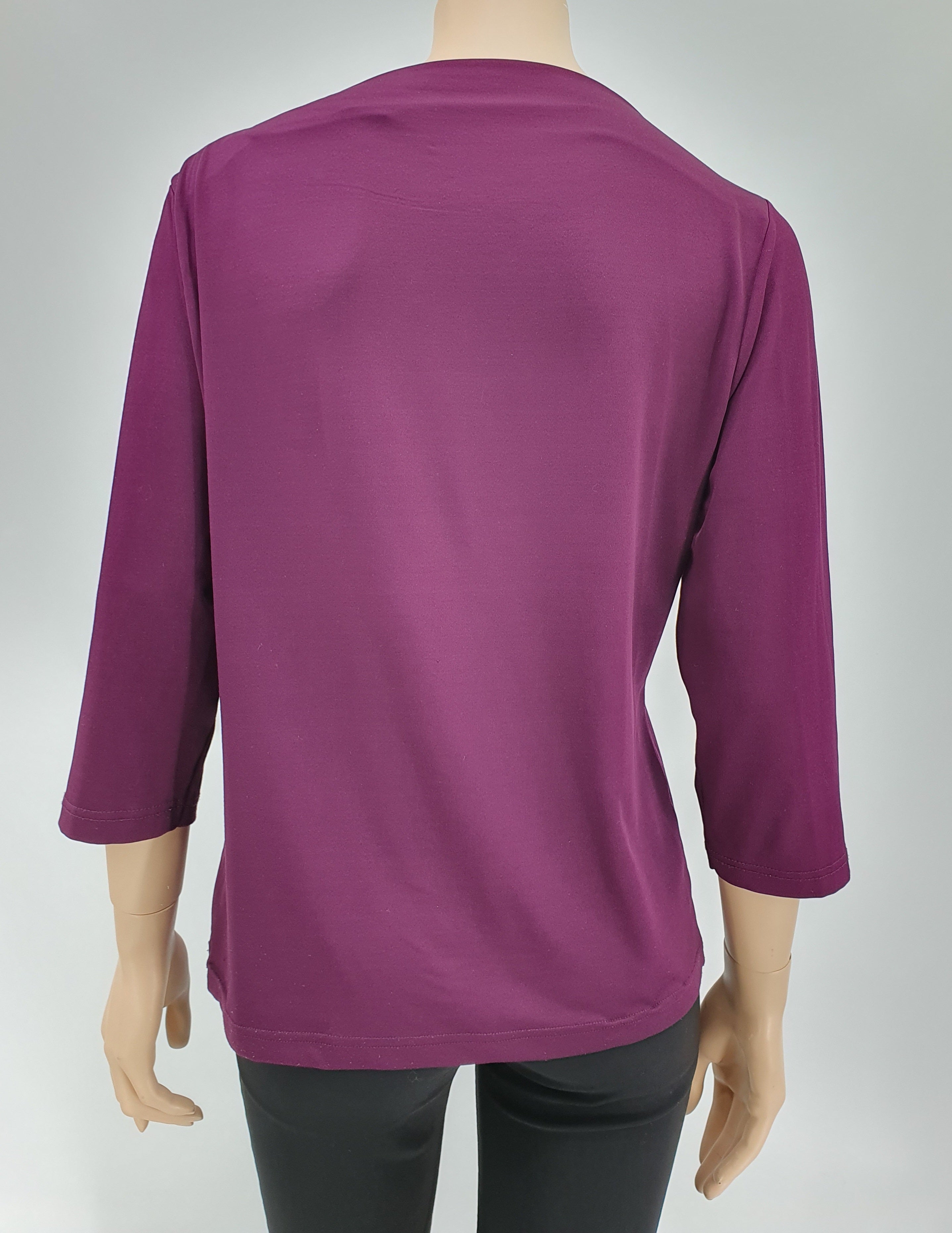 Hennes, luumunvärinen Y2K pusero lintukuviolla, koko 38-40