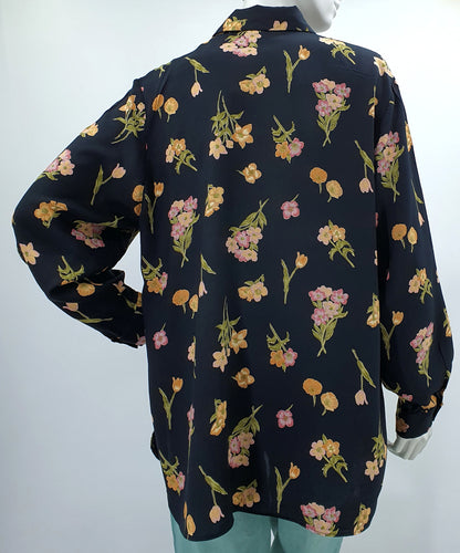 Jardin, floral viscose shirt, 90s, size 42